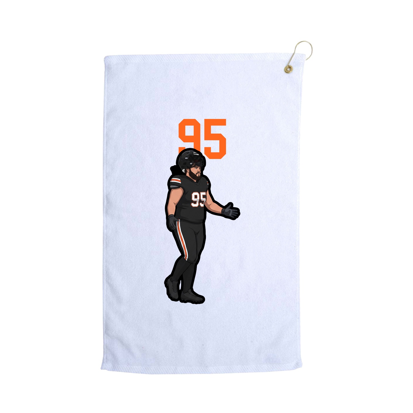 Golf Towel — Number Top in White
