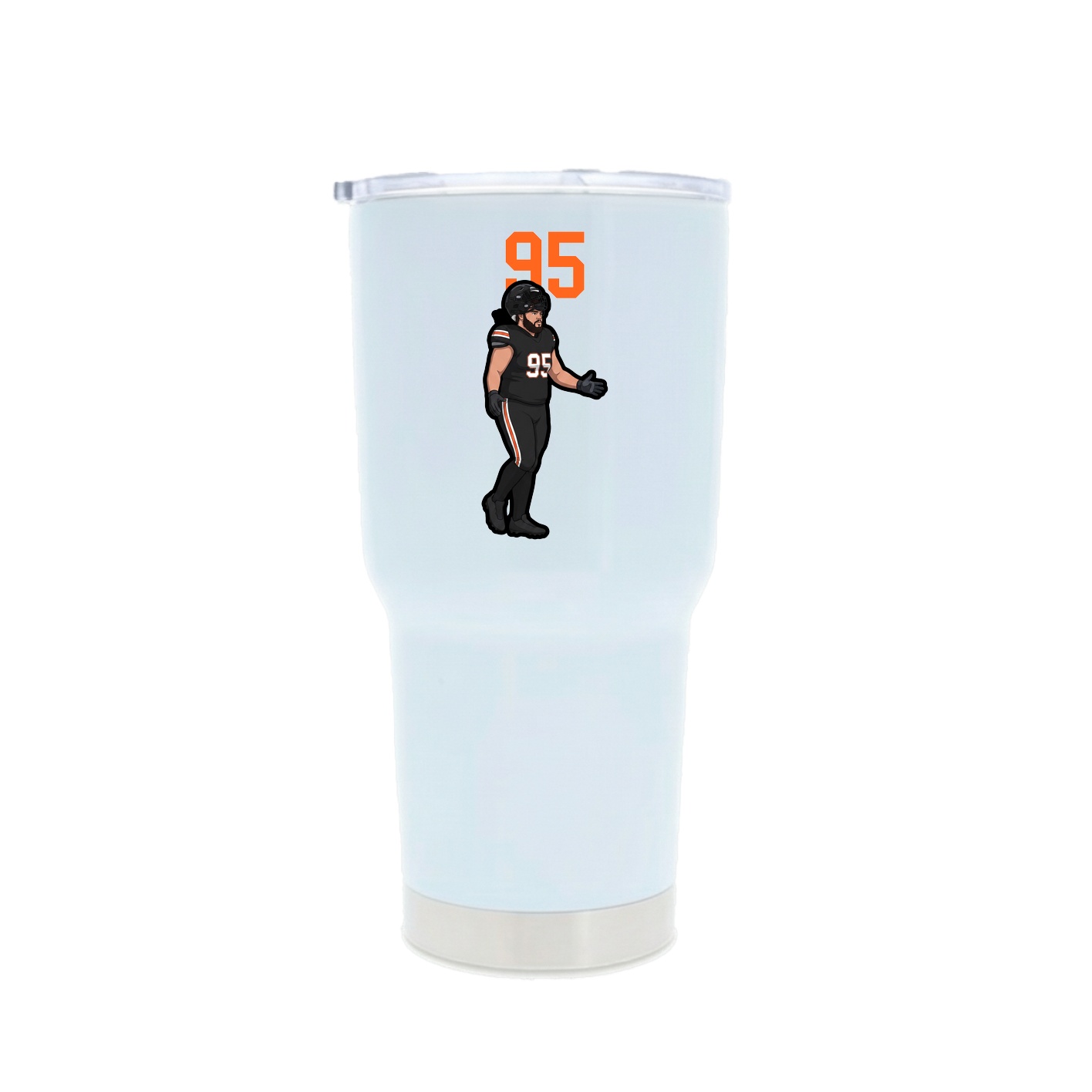 30oz Stainless Steel Tumbler — Number Top in White