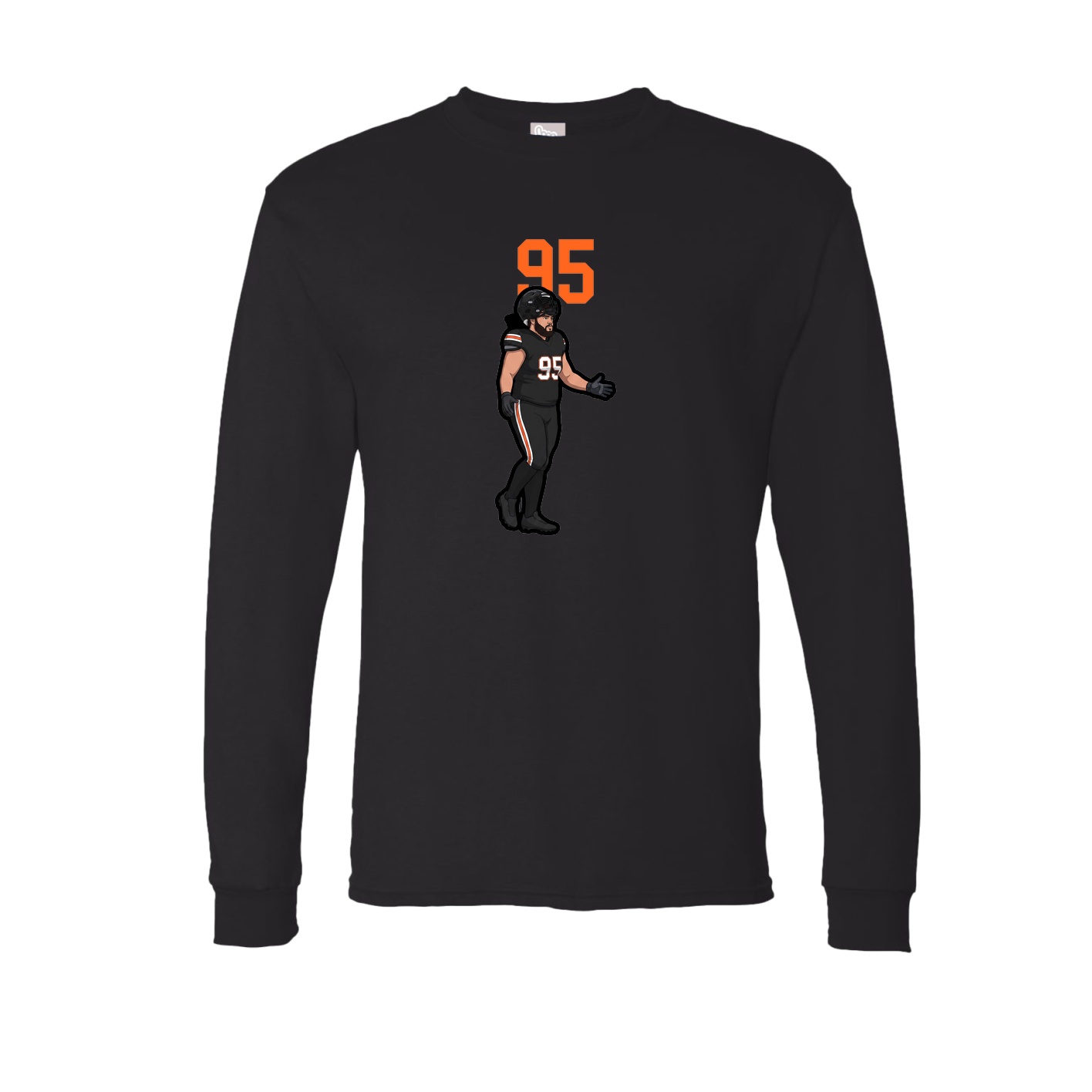 Long Sleeve Tee — Number Top in Black