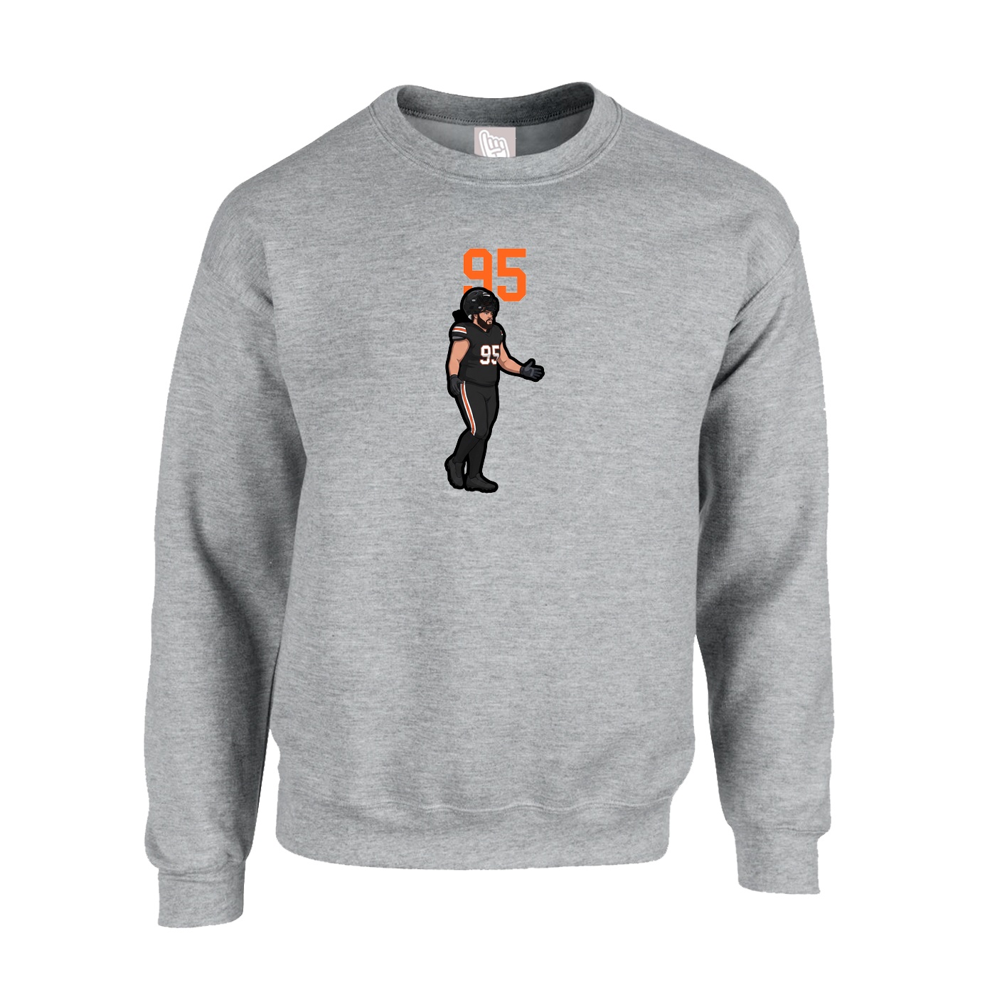 Fleece Crew — Number Top in Grey