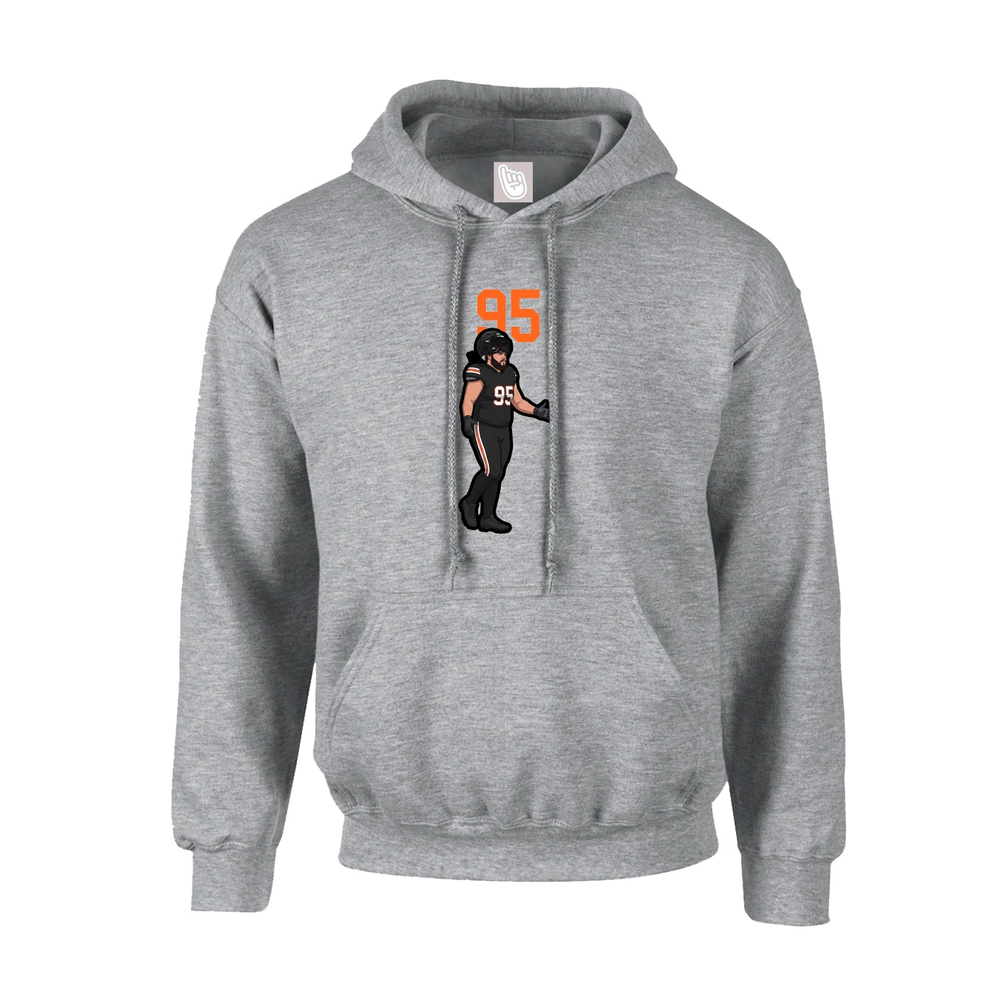 Youth Hoodie — Number Top in Grey