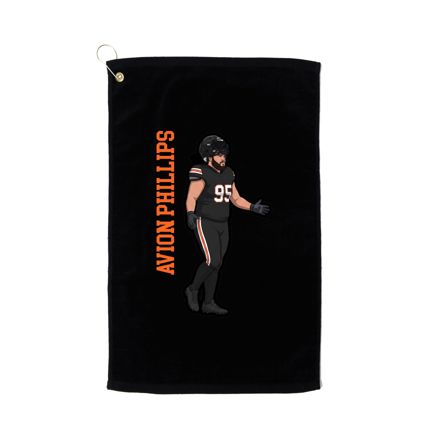Golf Towel — Name Vertical in Black