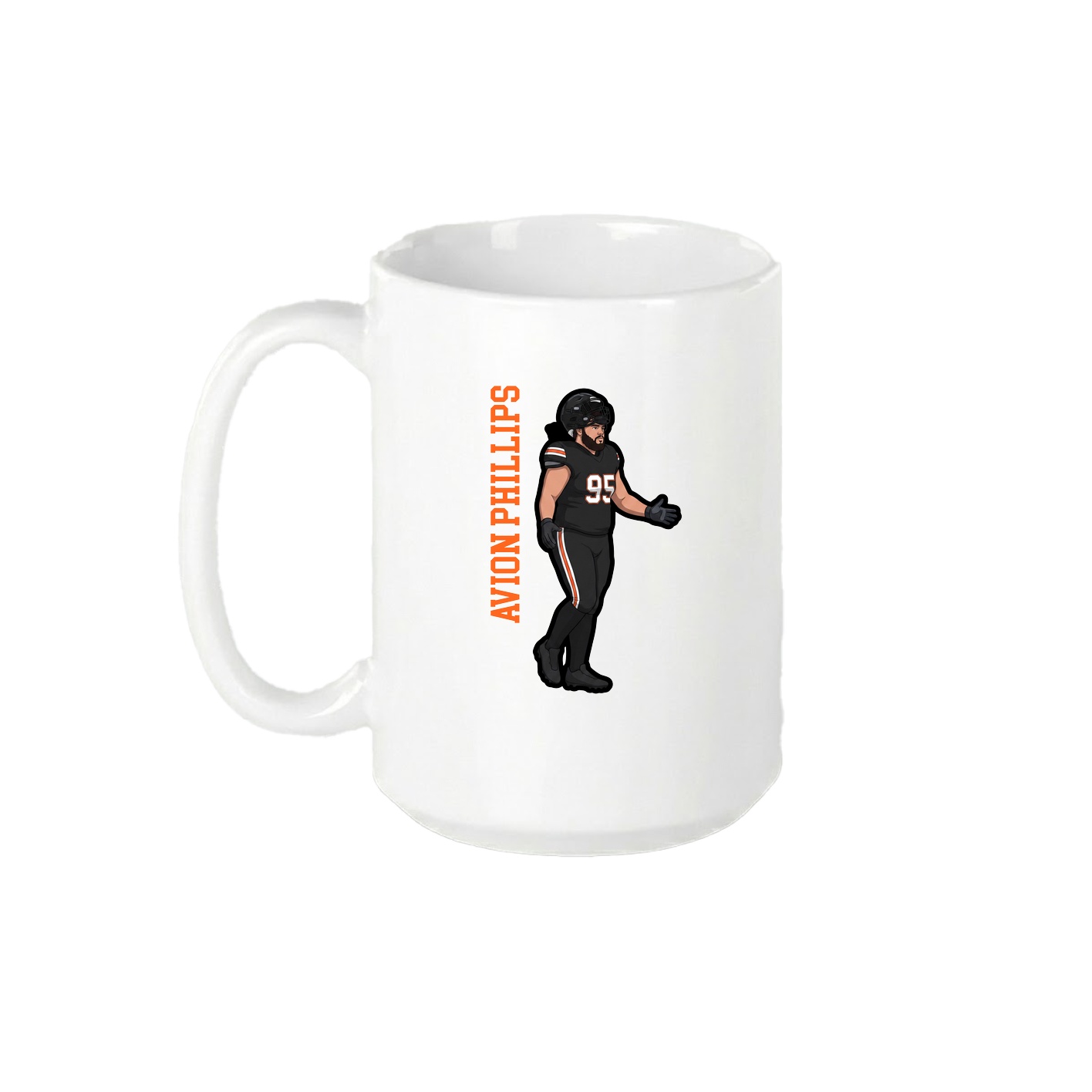 15oz Coffee Mug — Name Vertical in White