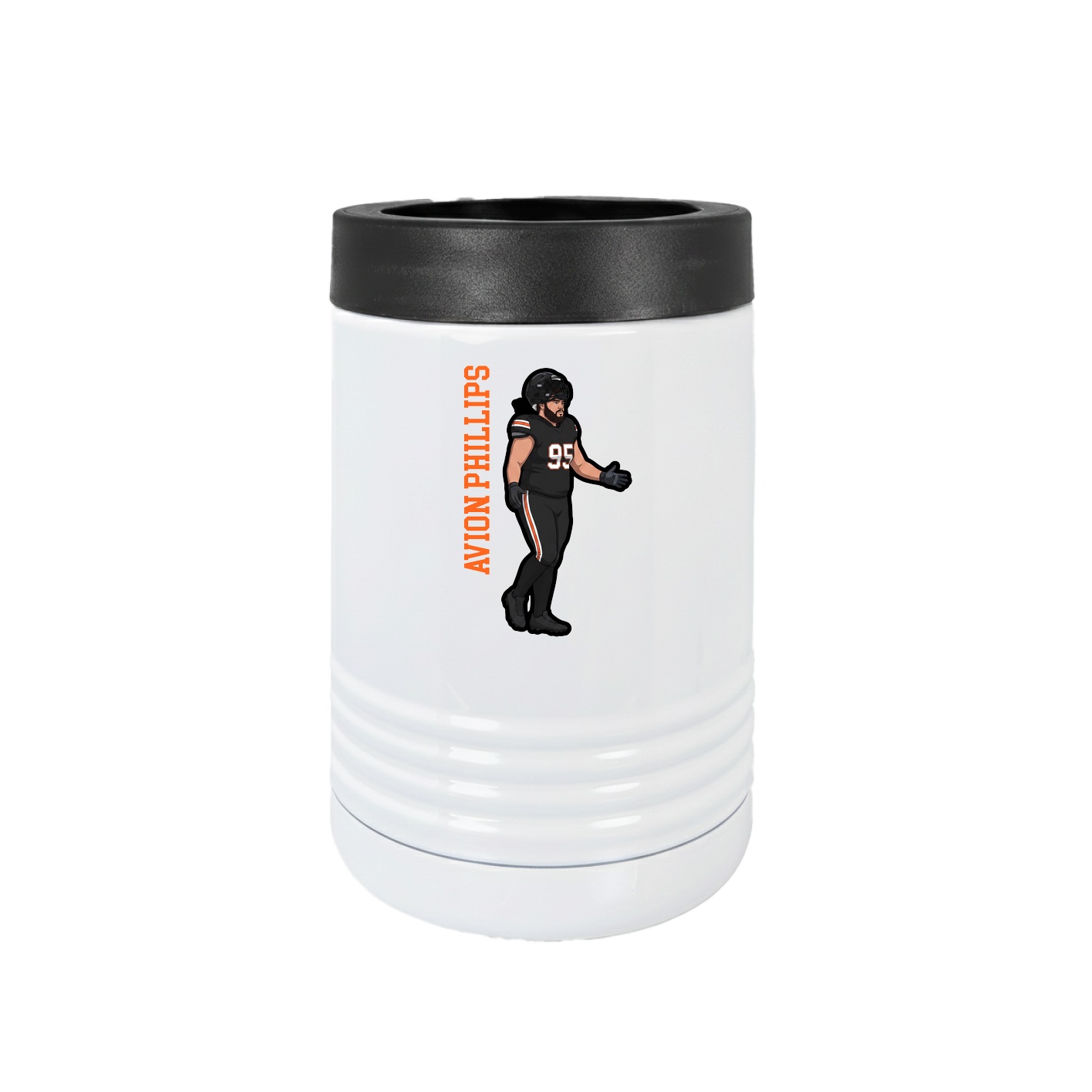 Beverage Holder — Name Vertical in White