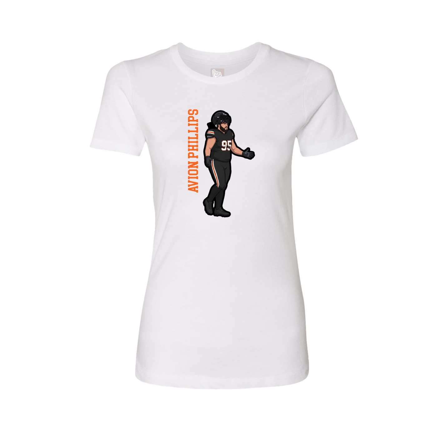 Womens Tee — Name Vertical in White