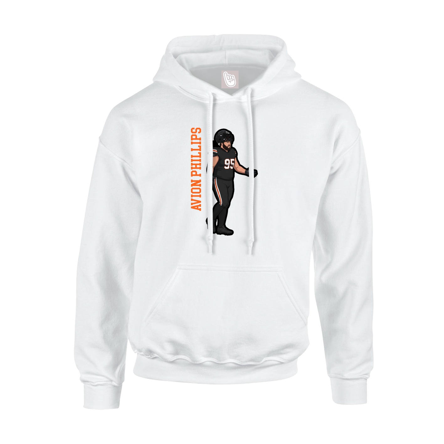 Hoodie — Name Vertical in White
