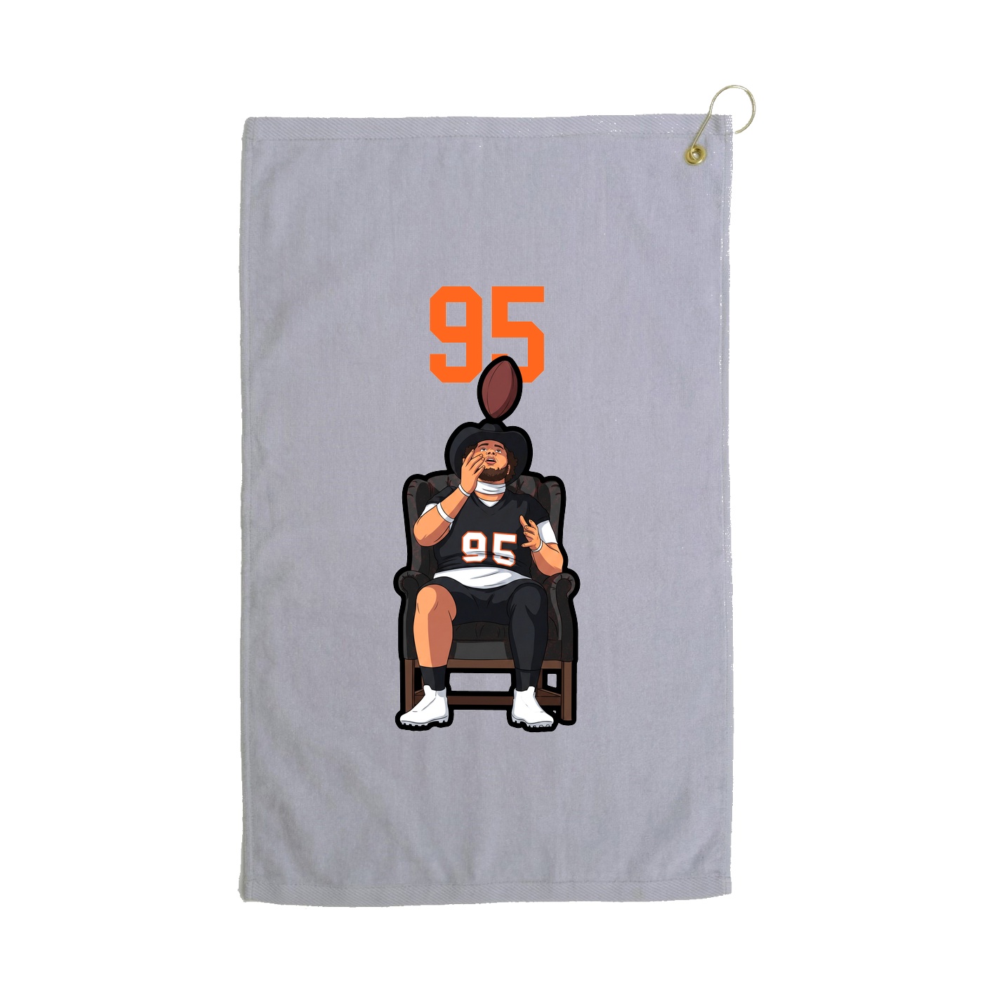 Golf Towel — Number Top in Grey