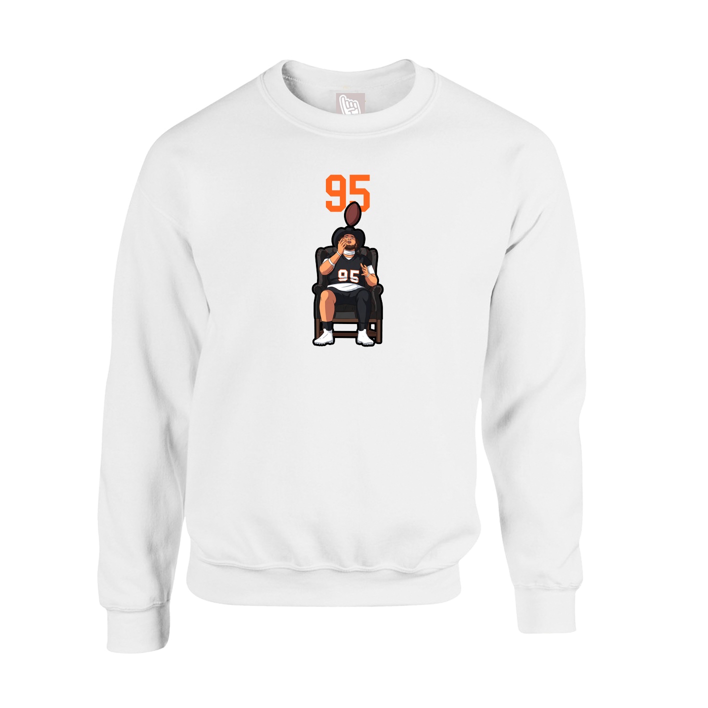 Fleece Crew — Number Top in White