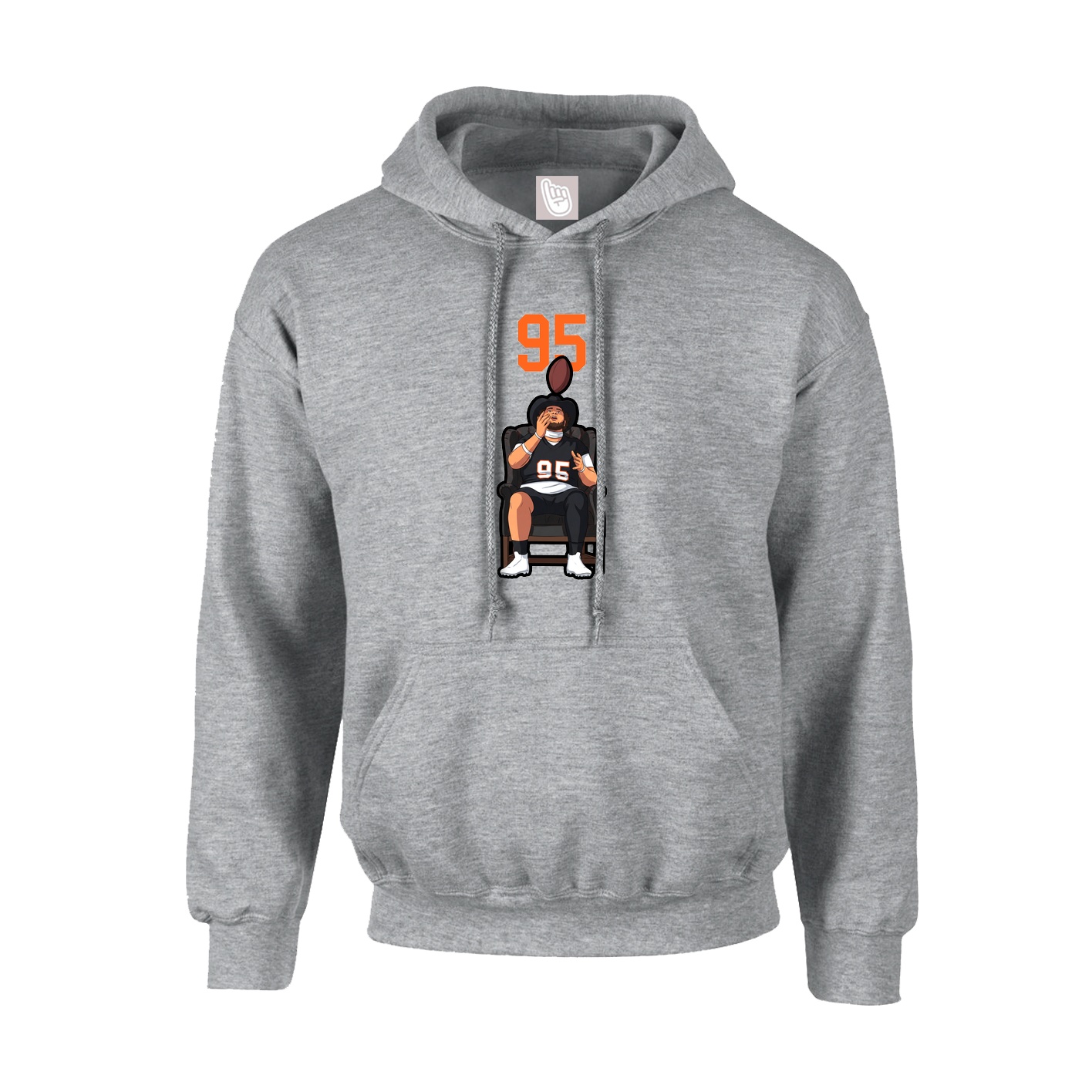 Youth Hoodie — Number Top in Grey