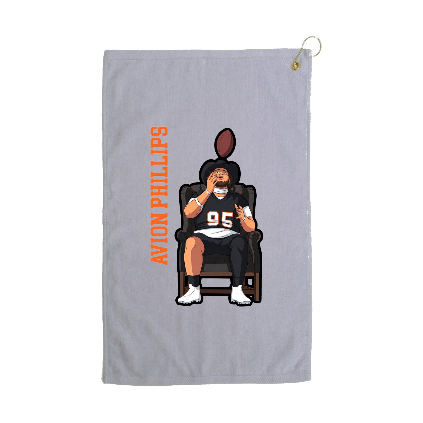 Golf Towel — Name Vertical in Grey