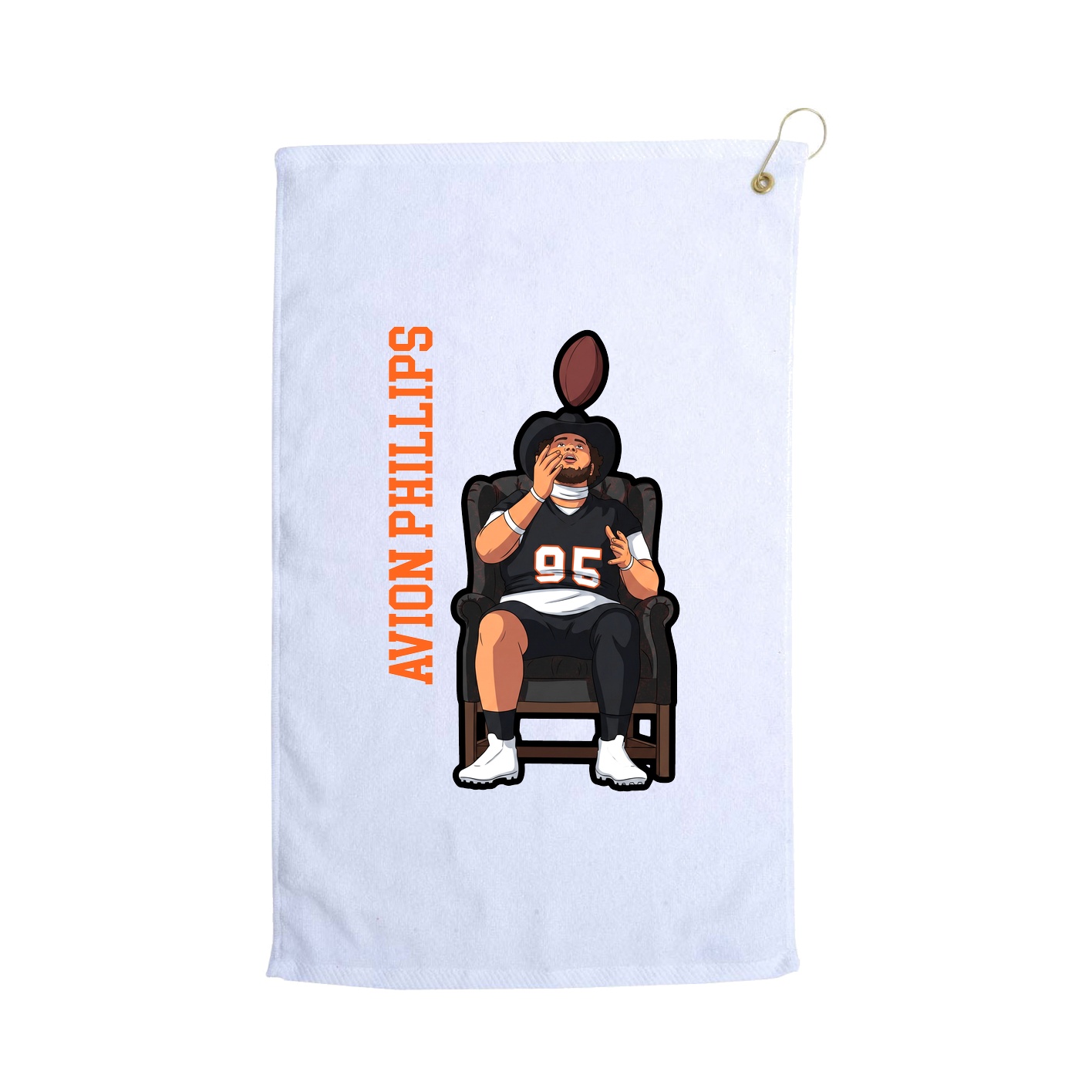 Golf Towel — Name Vertical in White