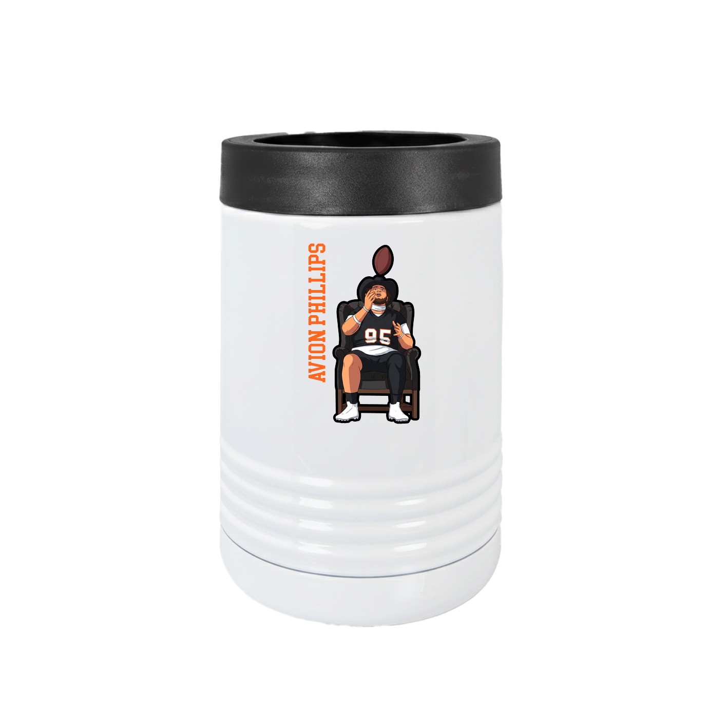Beverage Holder — Name Vertical in White