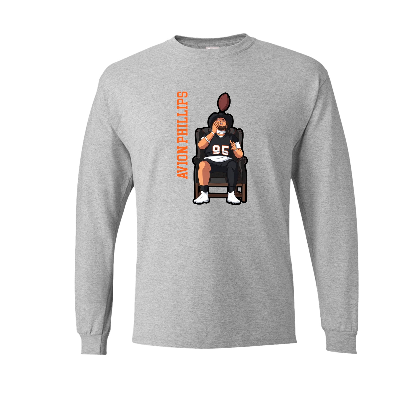 Long Sleeve Tee — Name Vertical in Grey