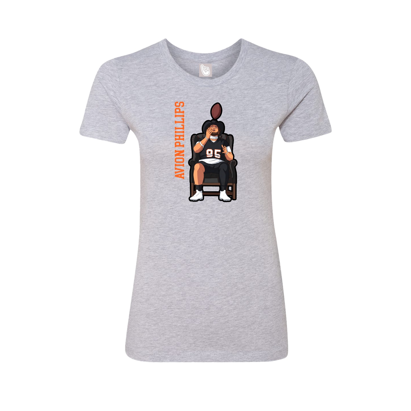 Womens Tee — Name Vertical in Grey