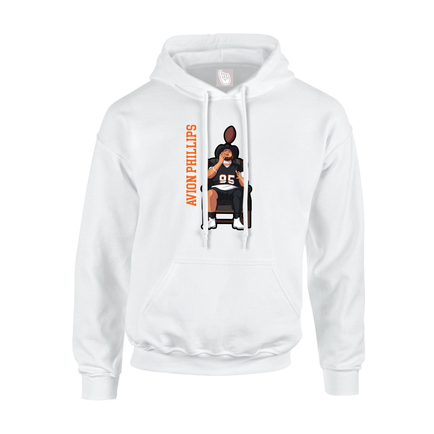 Hoodie — Name Vertical in White