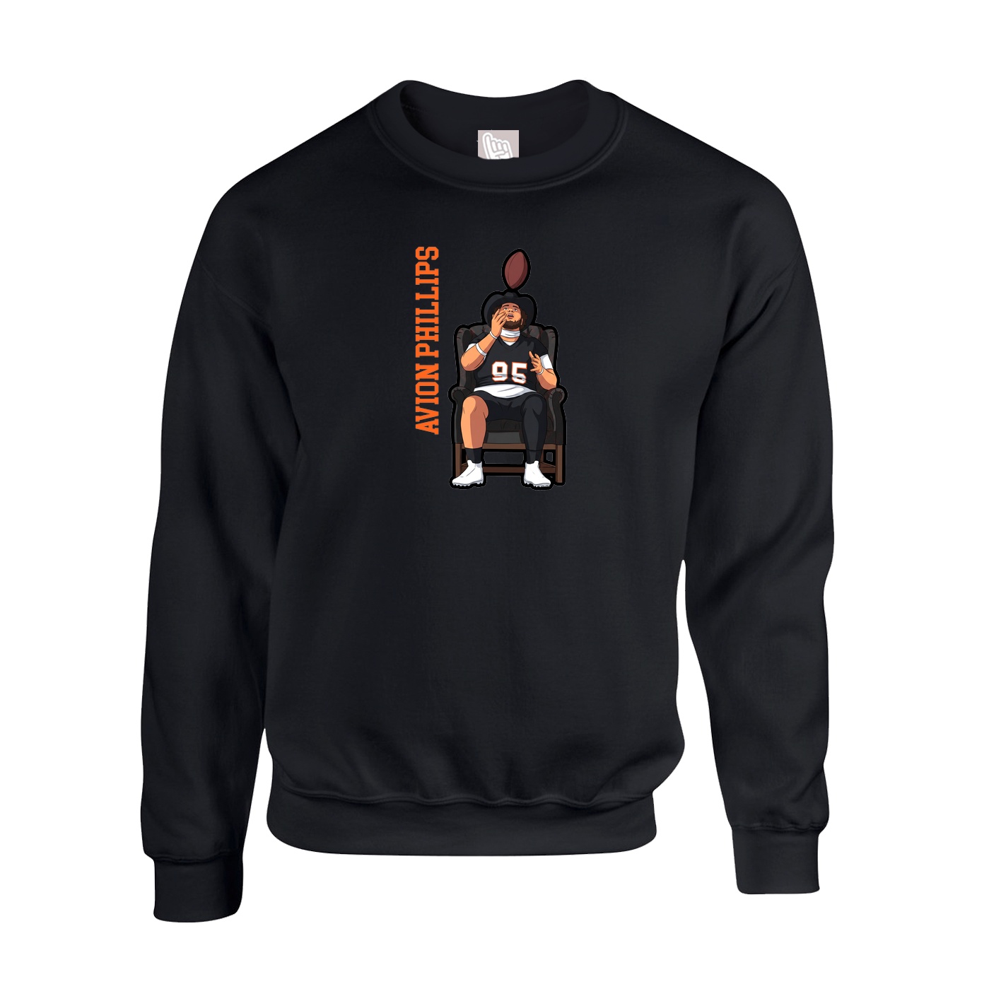 Fleece Crew — Name Vertical in Black