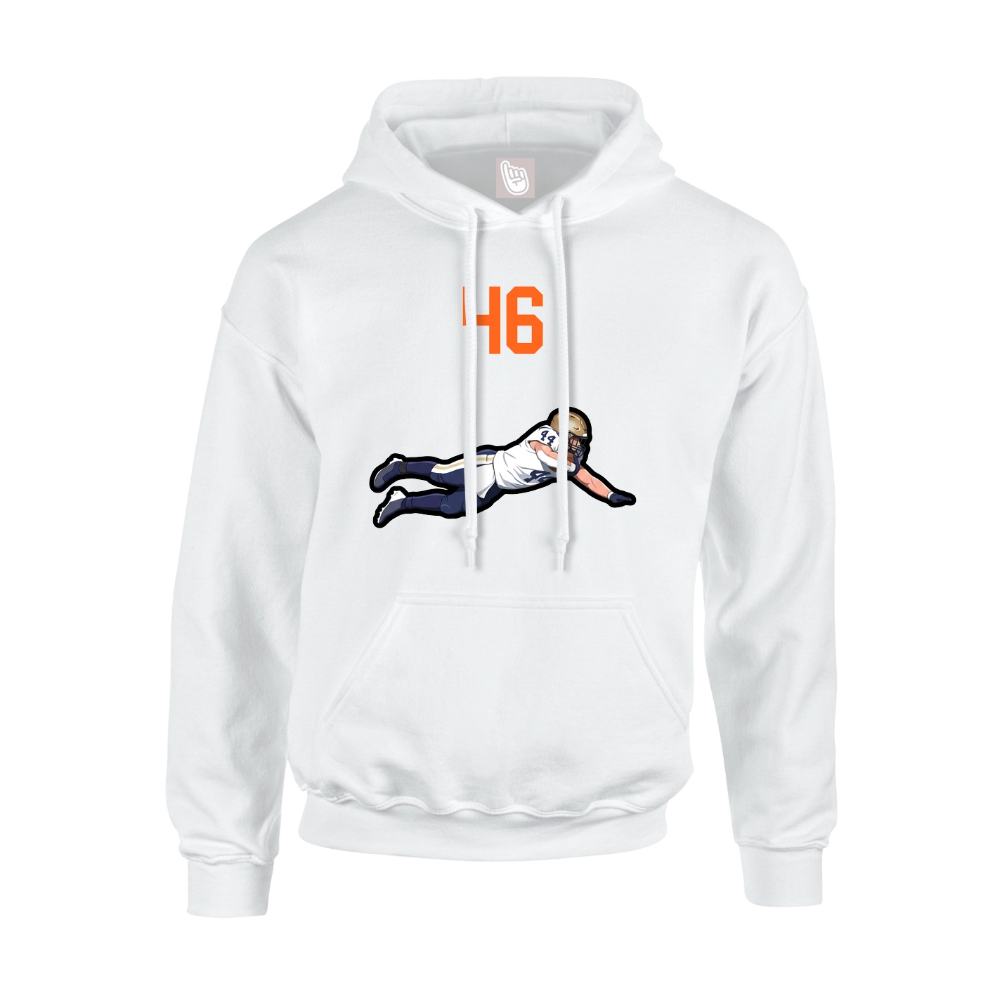 Youth Hoodie — Number Top in White