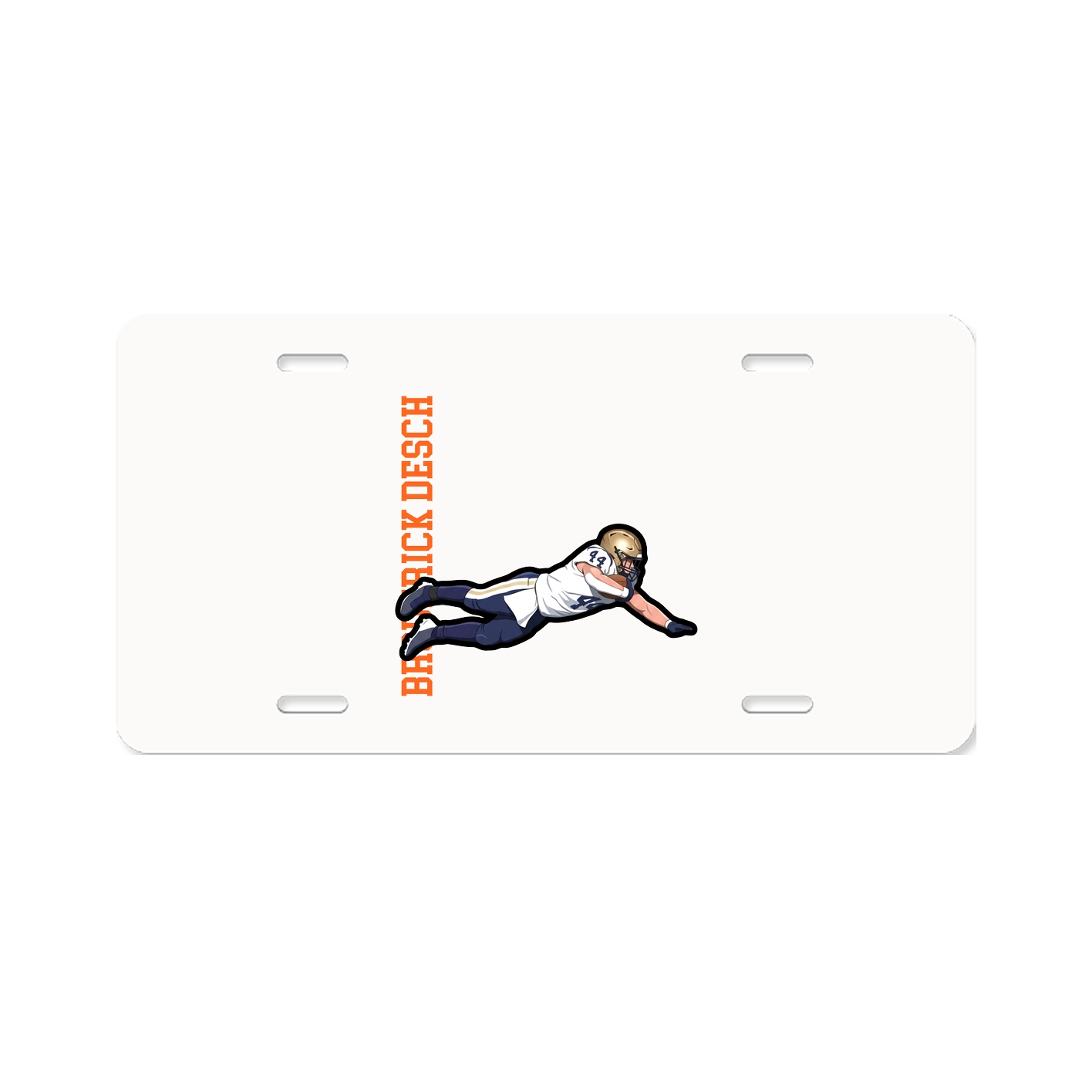 License Plate — Name Vertical in Classic