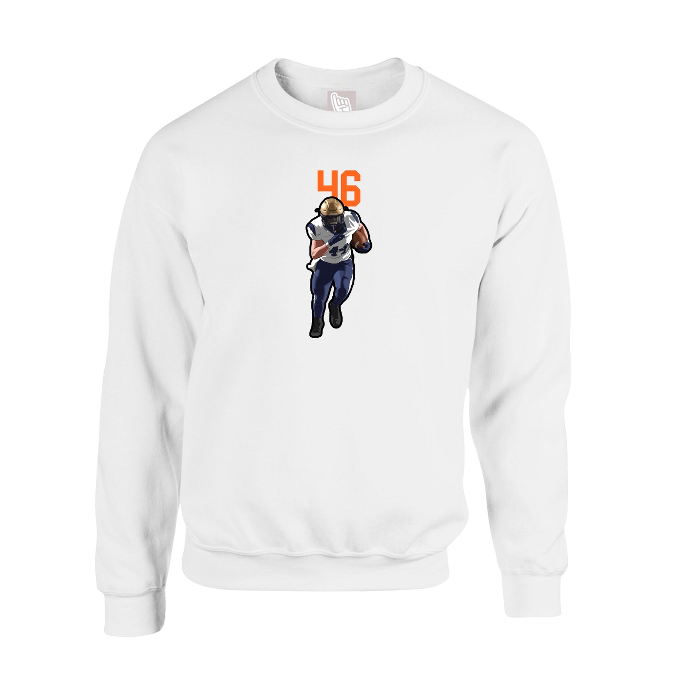 Fleece Crew — Number Top in White