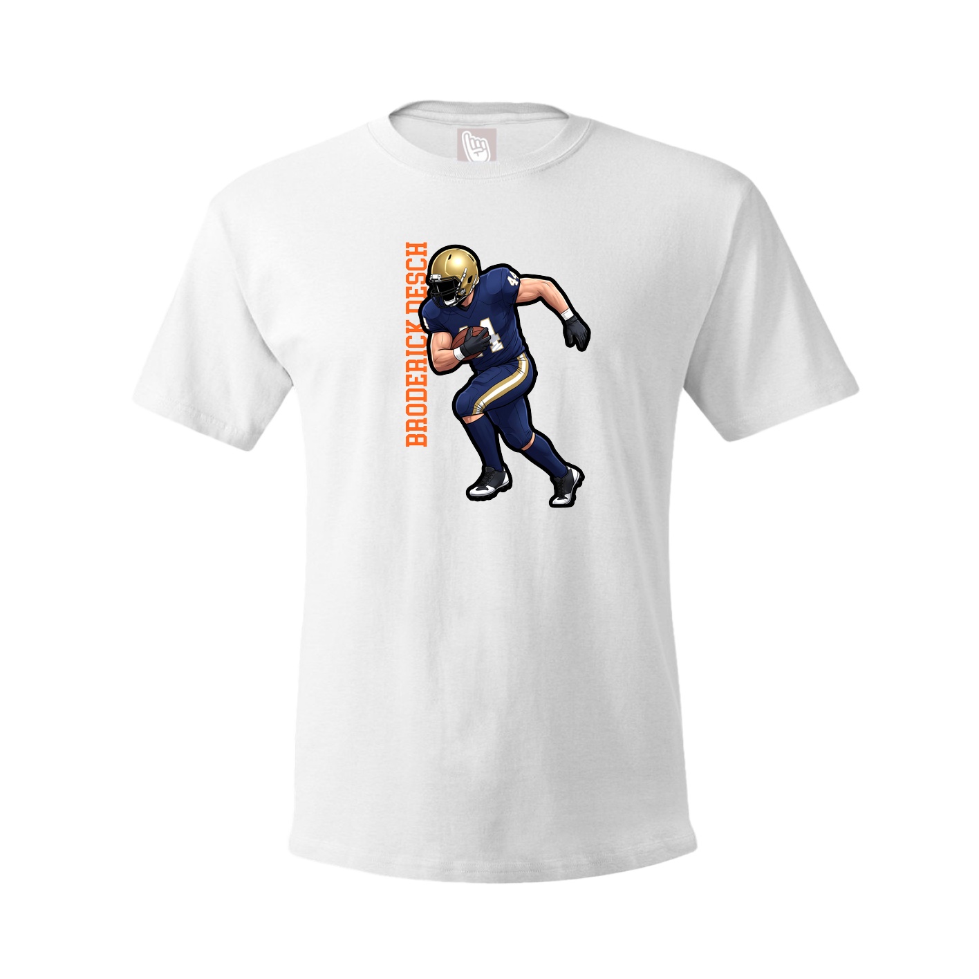 Tee — Name Vertical in White