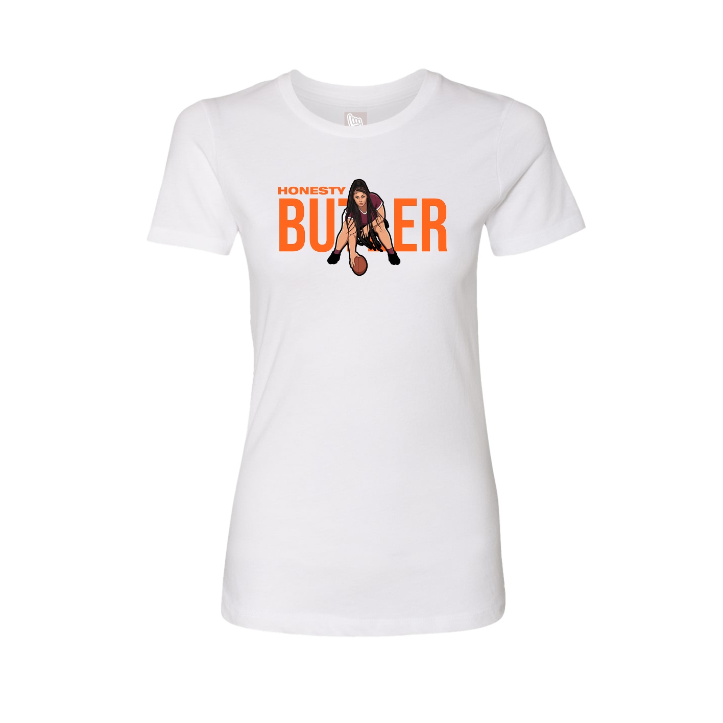 Fitted Women's Tee — Player Name in White