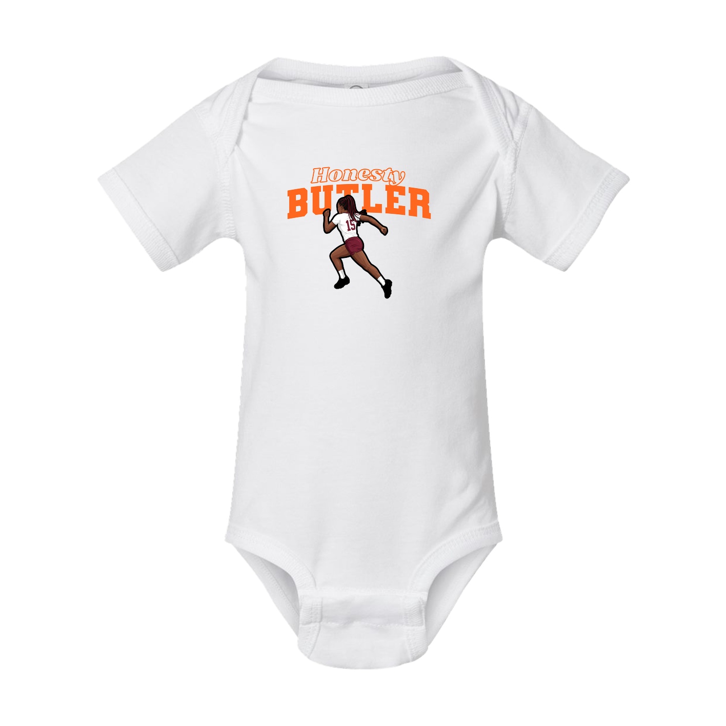 Baby Onesie — Name Arch in White