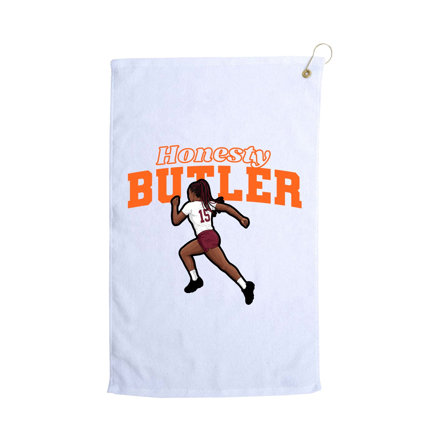 Golf Towel — Name Arch in White