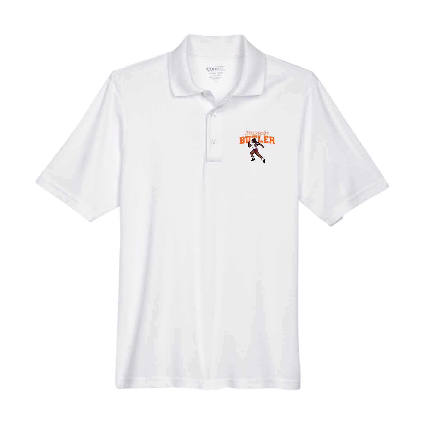 Performance Polo — Name Arch in White