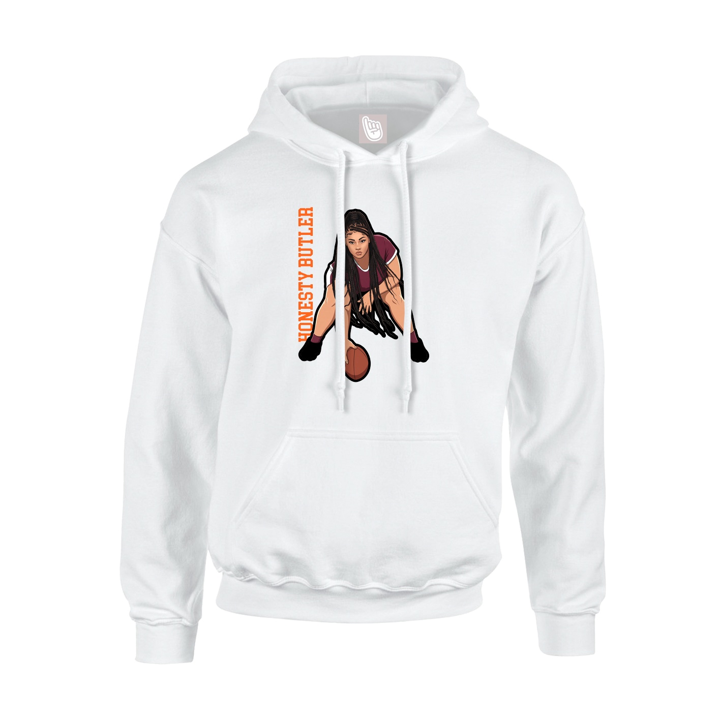 Hoodie — Name Vertical in White