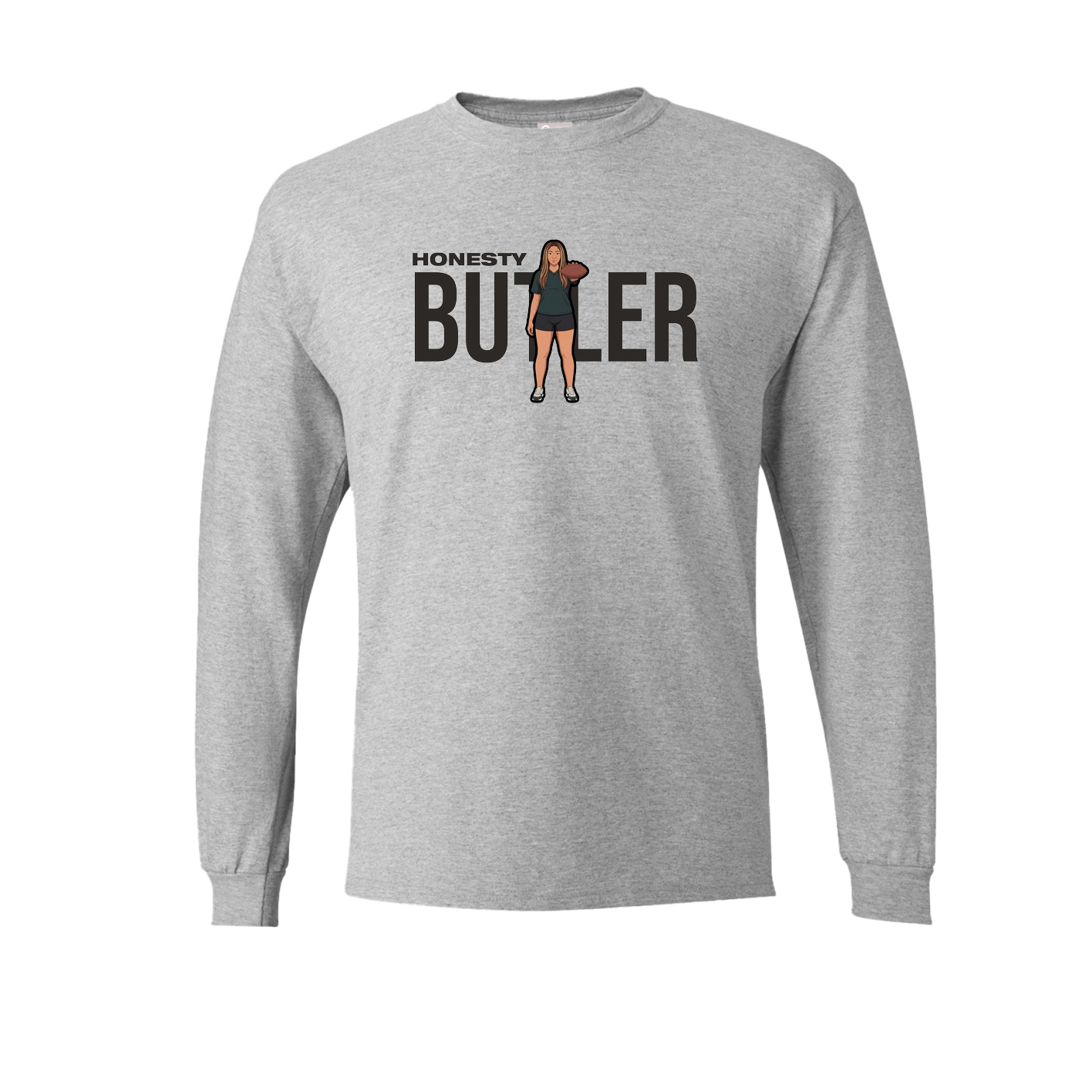 Long Sleeve Tee — Player Name in Grey
