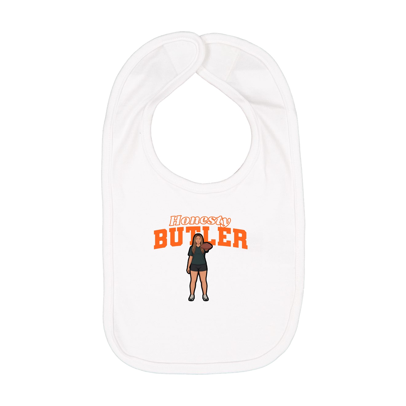 Infant Bib — Name Arch in White