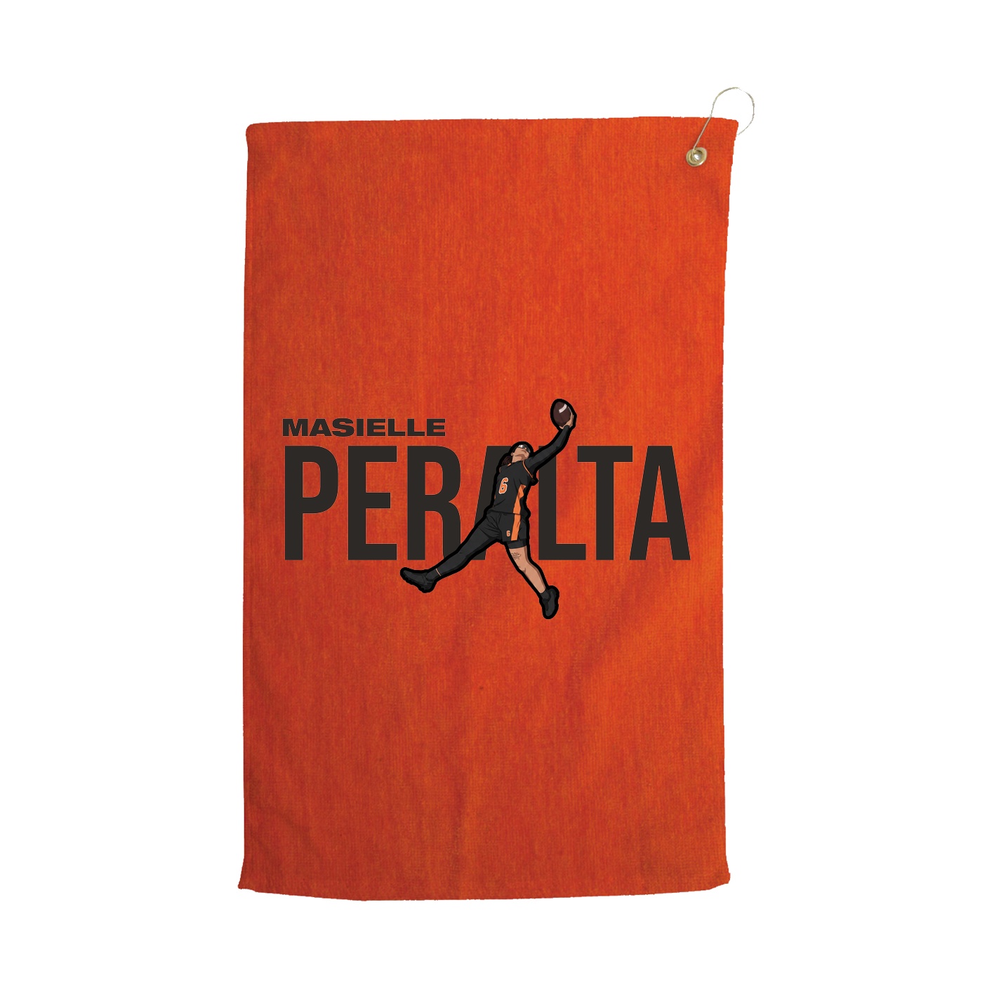 Golf Towel — Player Name in Orange