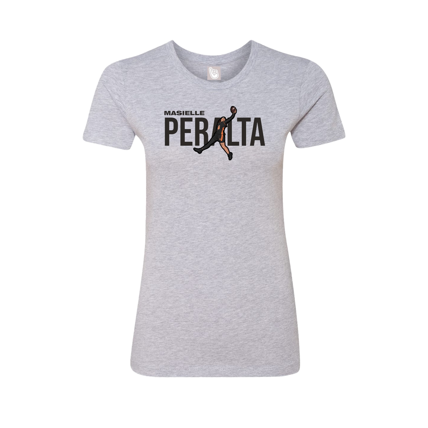 Fitted Women's Tee — Player Name in Grey