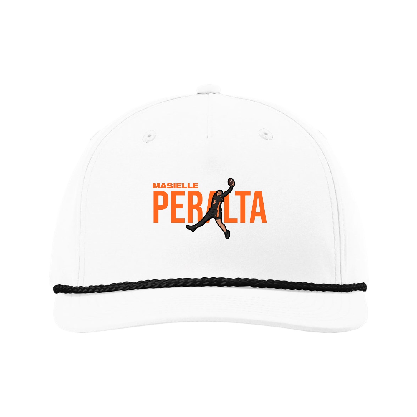 Five-Panel Classic Rope Cap — Player Name in White