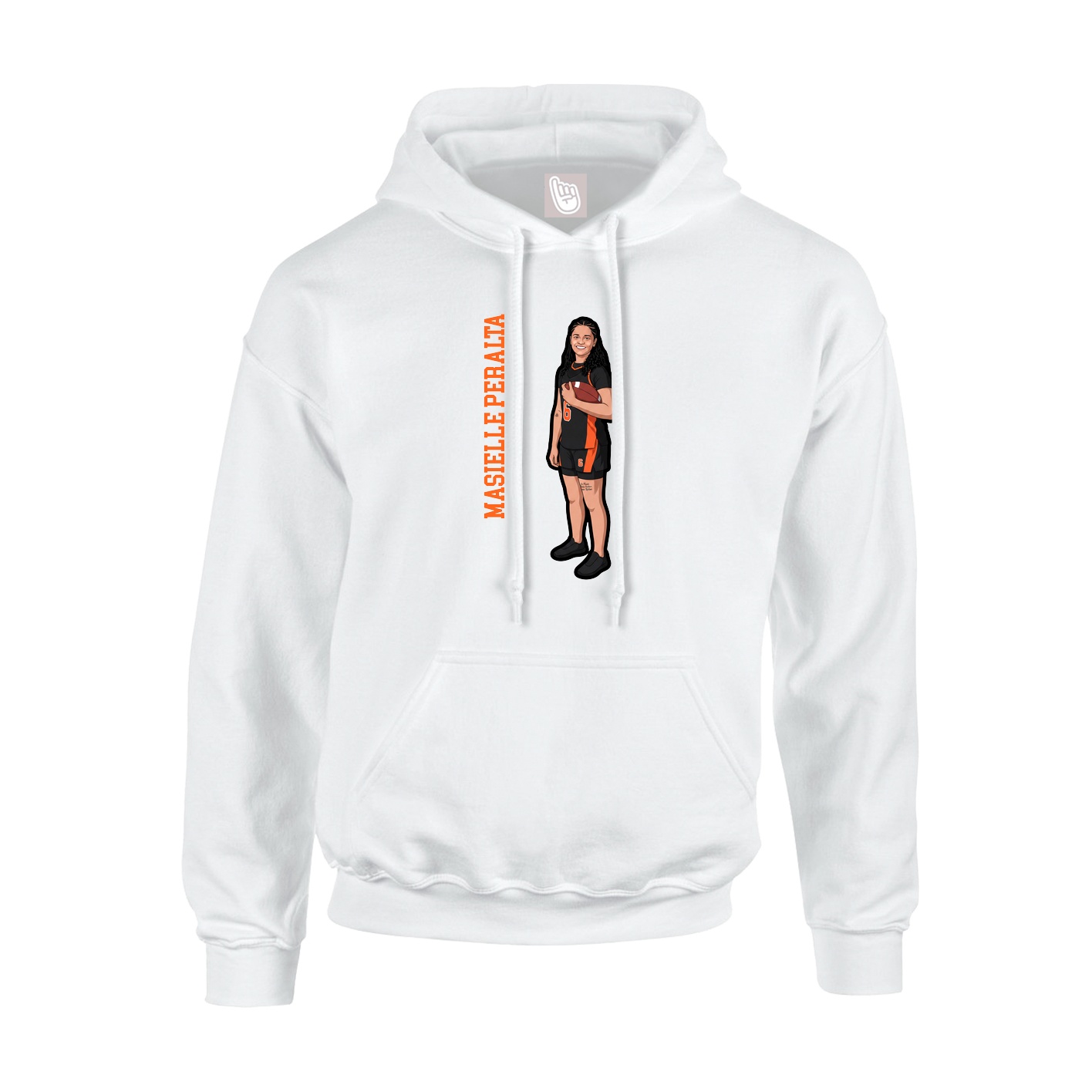 Hoodie — Name Vertical in White