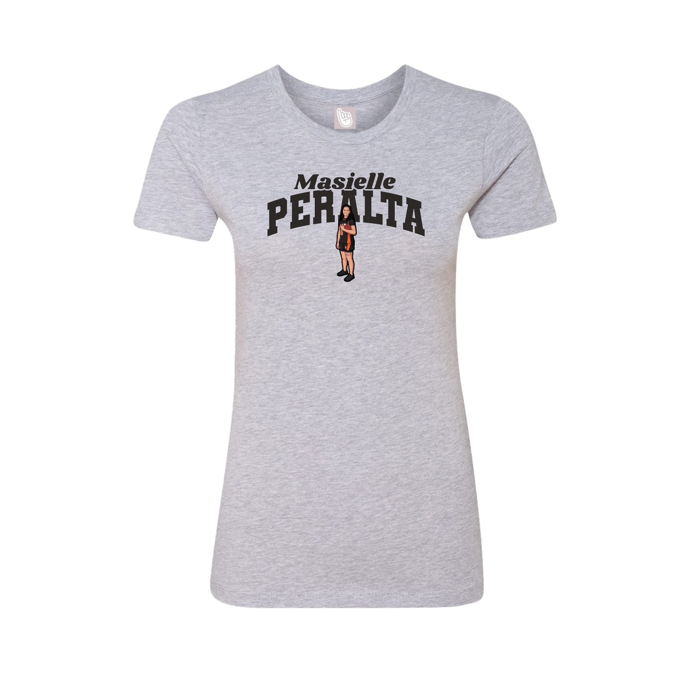 Fitted Women's Tee — Signature Arch in Grey