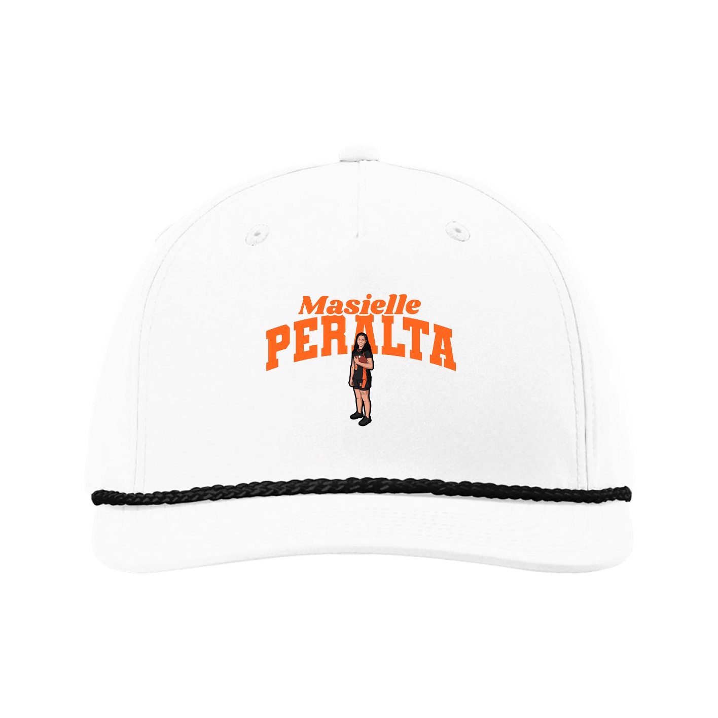 Five-Panel Classic Rope Cap — Signature Arch in White
