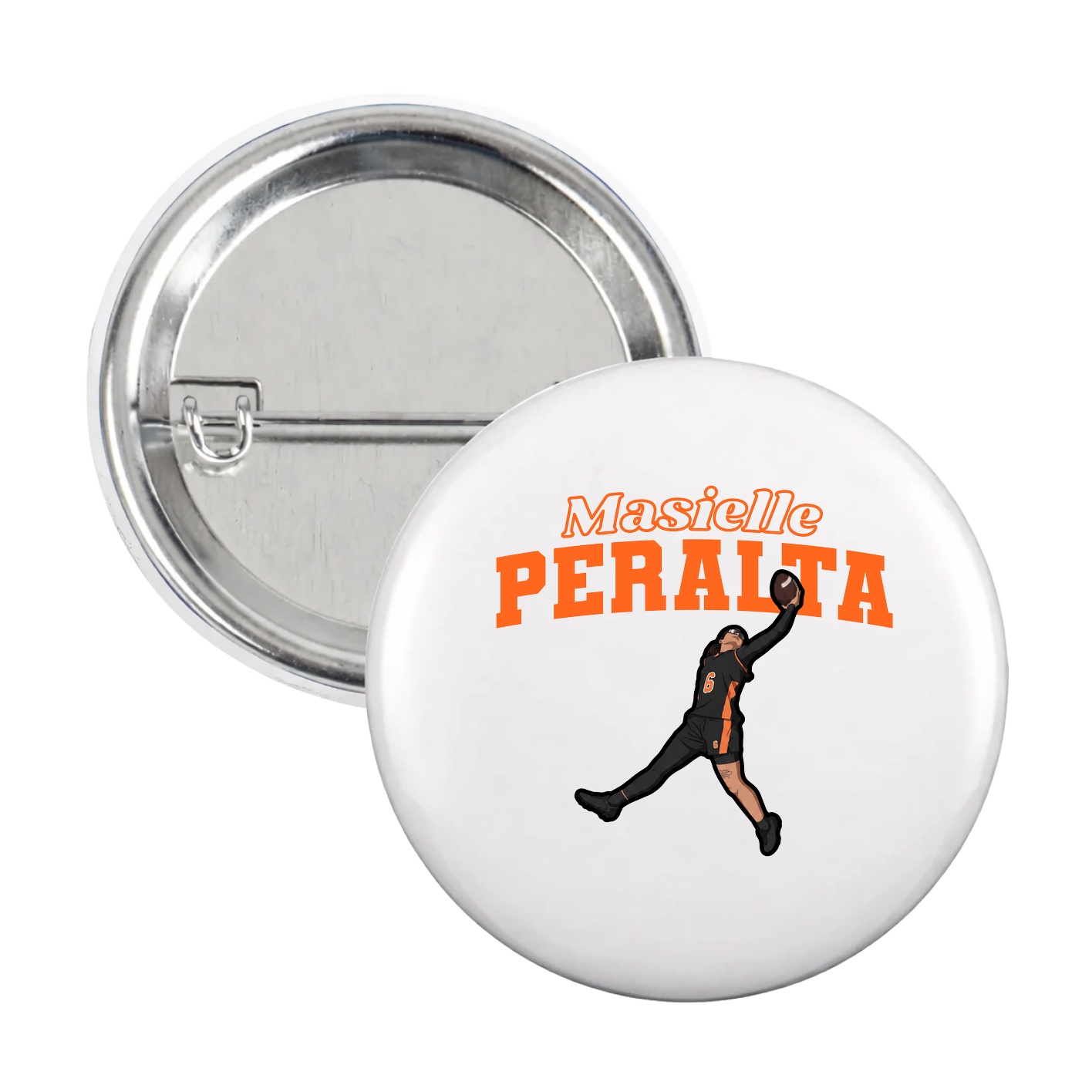 Game Day Button — Name Arch in White