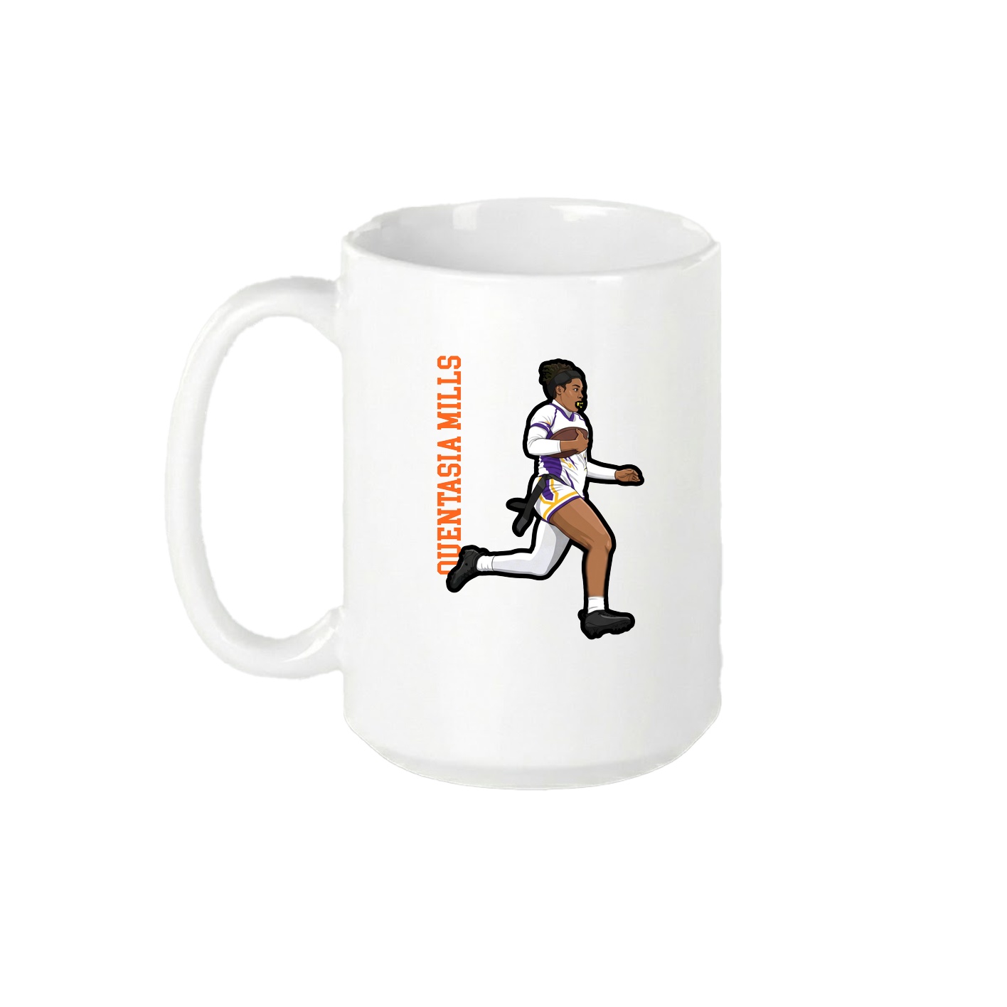 15oz Coffee Mug — Name Vertical in White