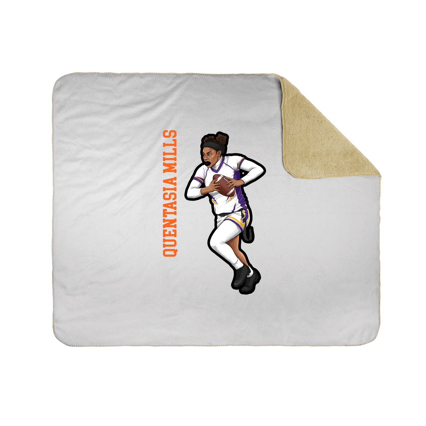 Throw Blanket — Name Vertical in White