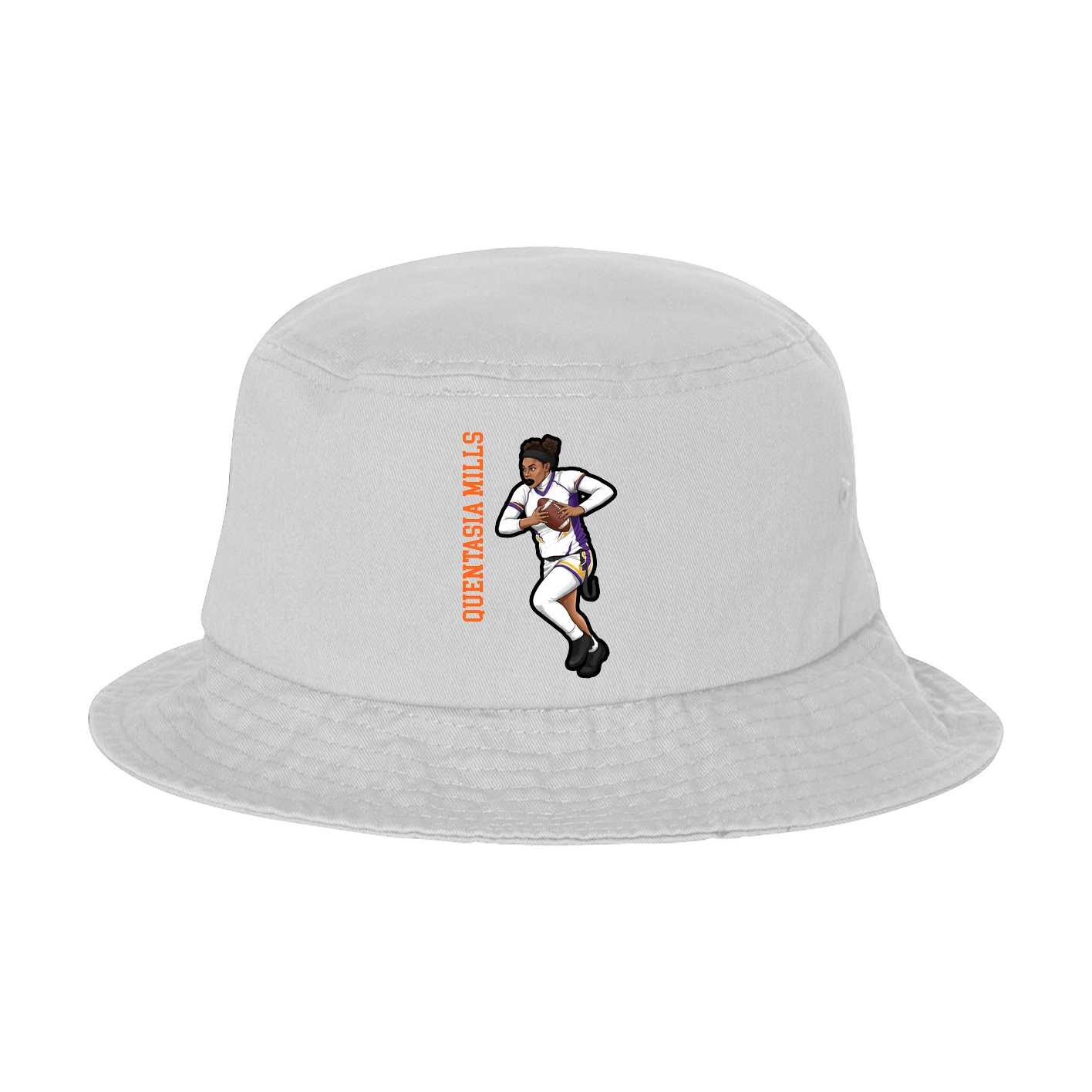Bucket Cap — Name Vertical in White