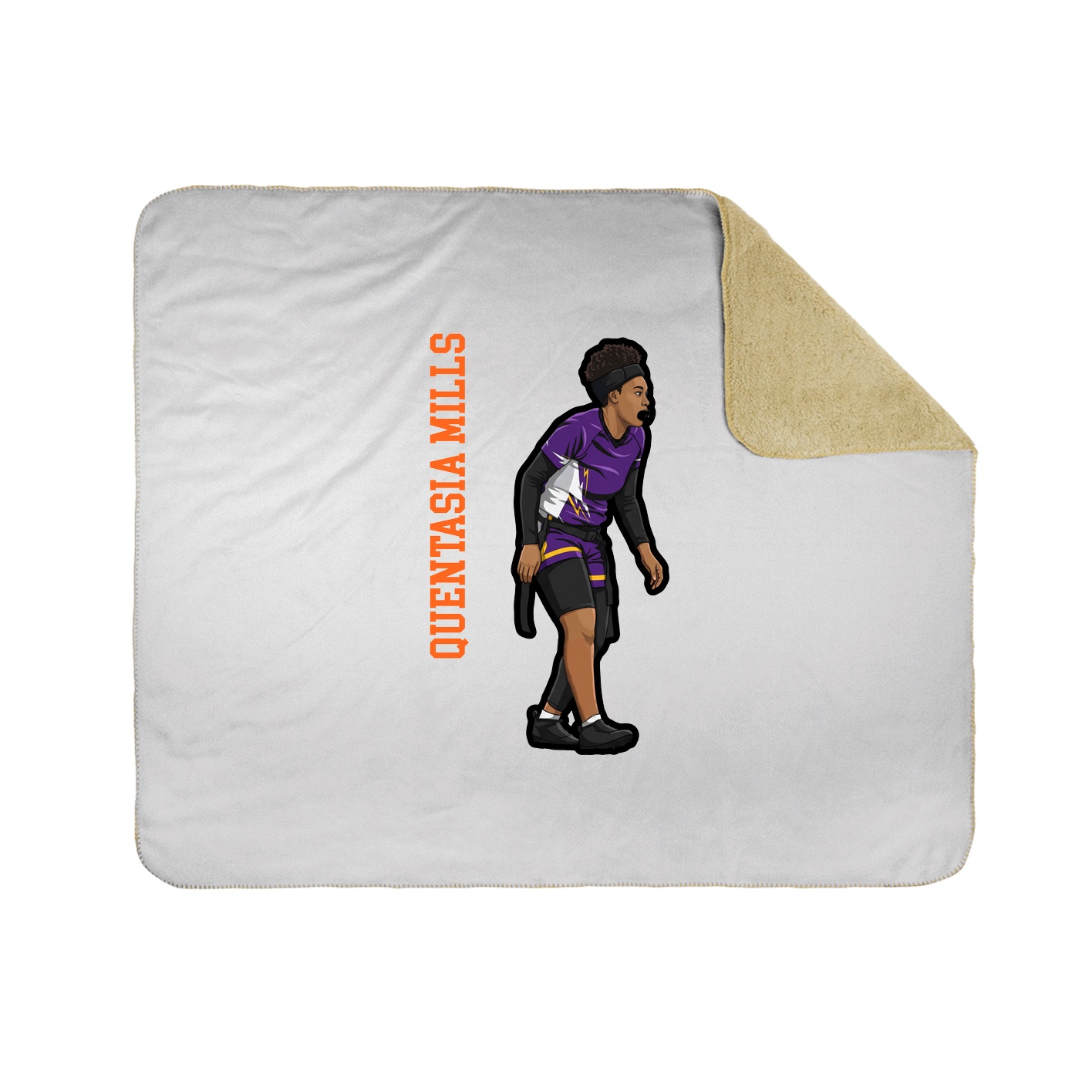 Throw Blanket — Name Vertical in White