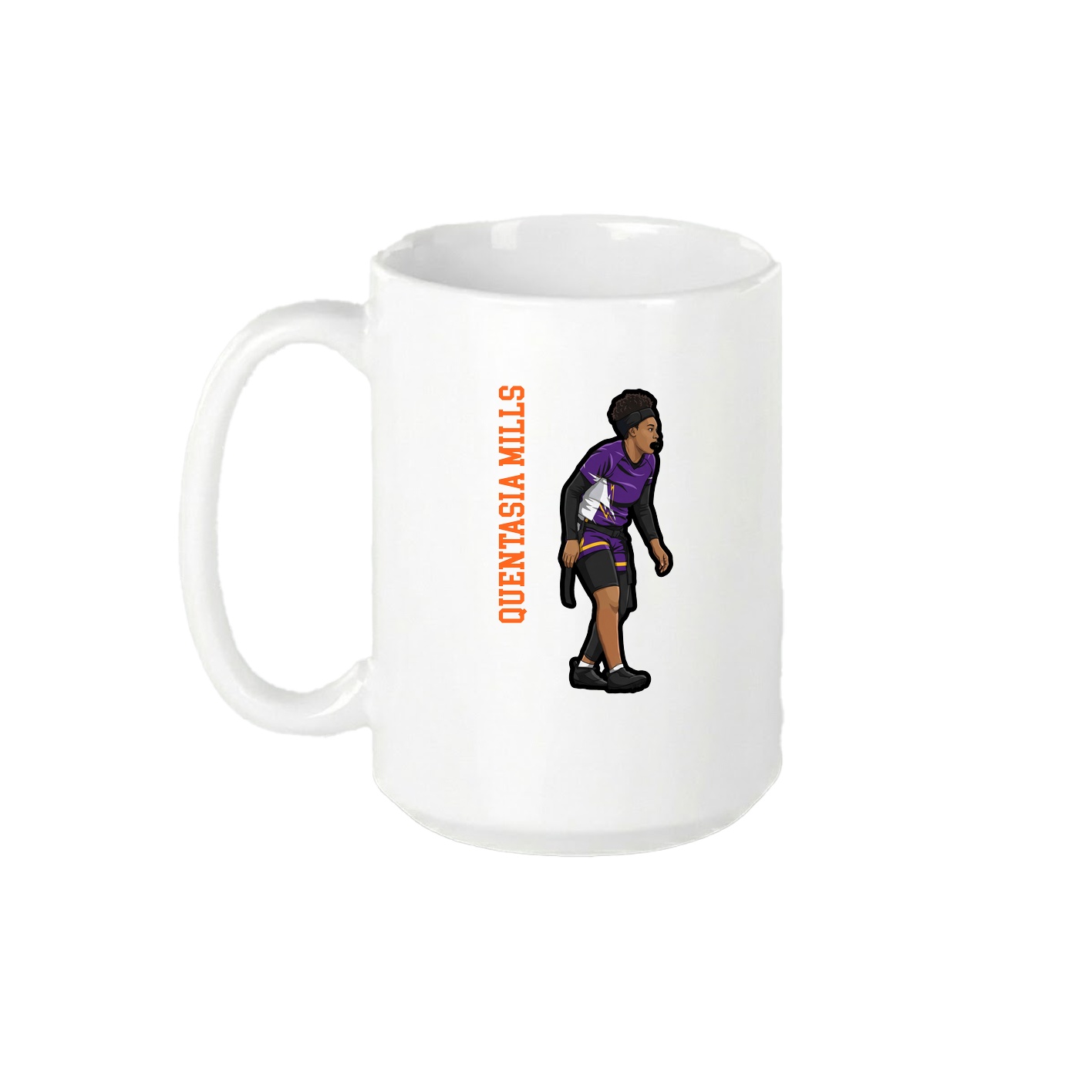 15oz Coffee Mug — Name Vertical in White