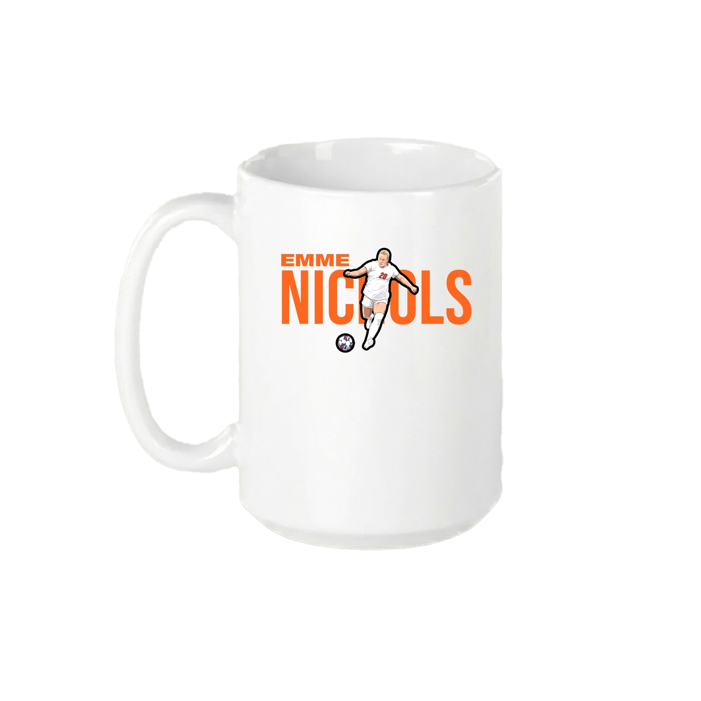 15oz Coffee Mug — Player Name in White