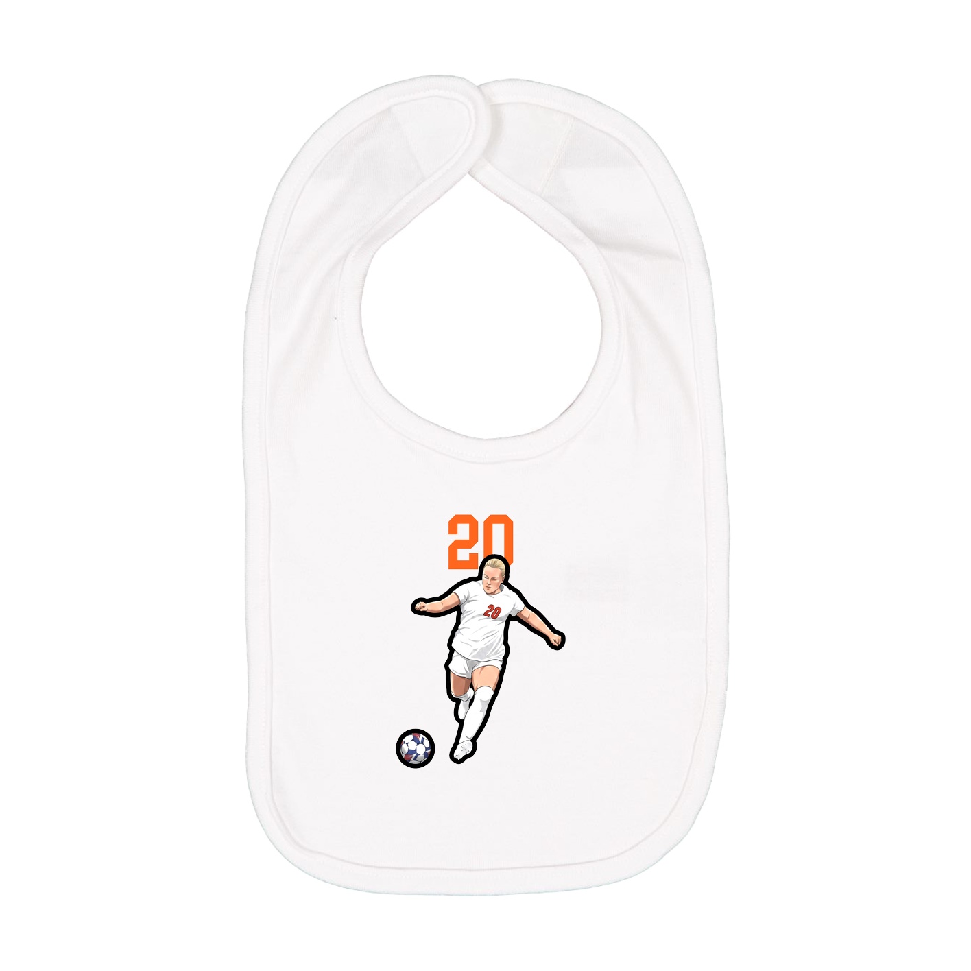 Infant Bib — Number Top in White