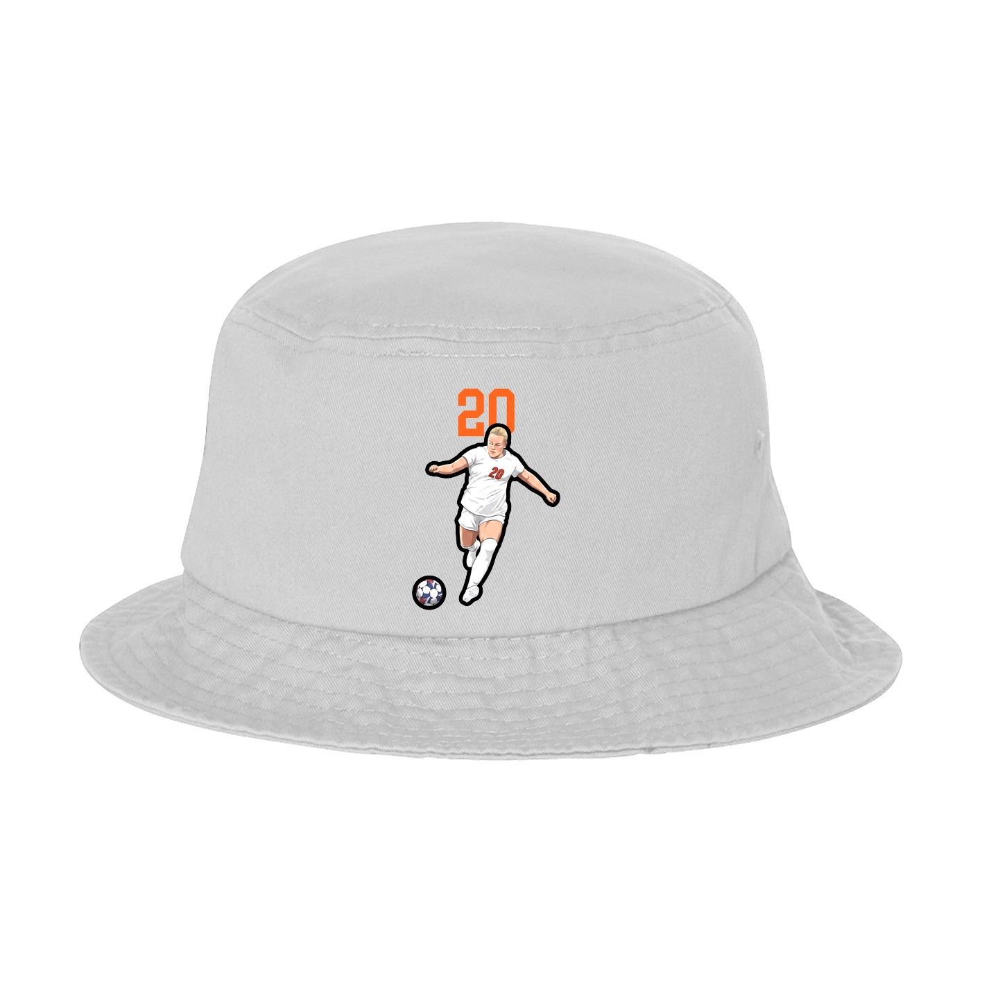 Bucket Cap — Number Top in White
