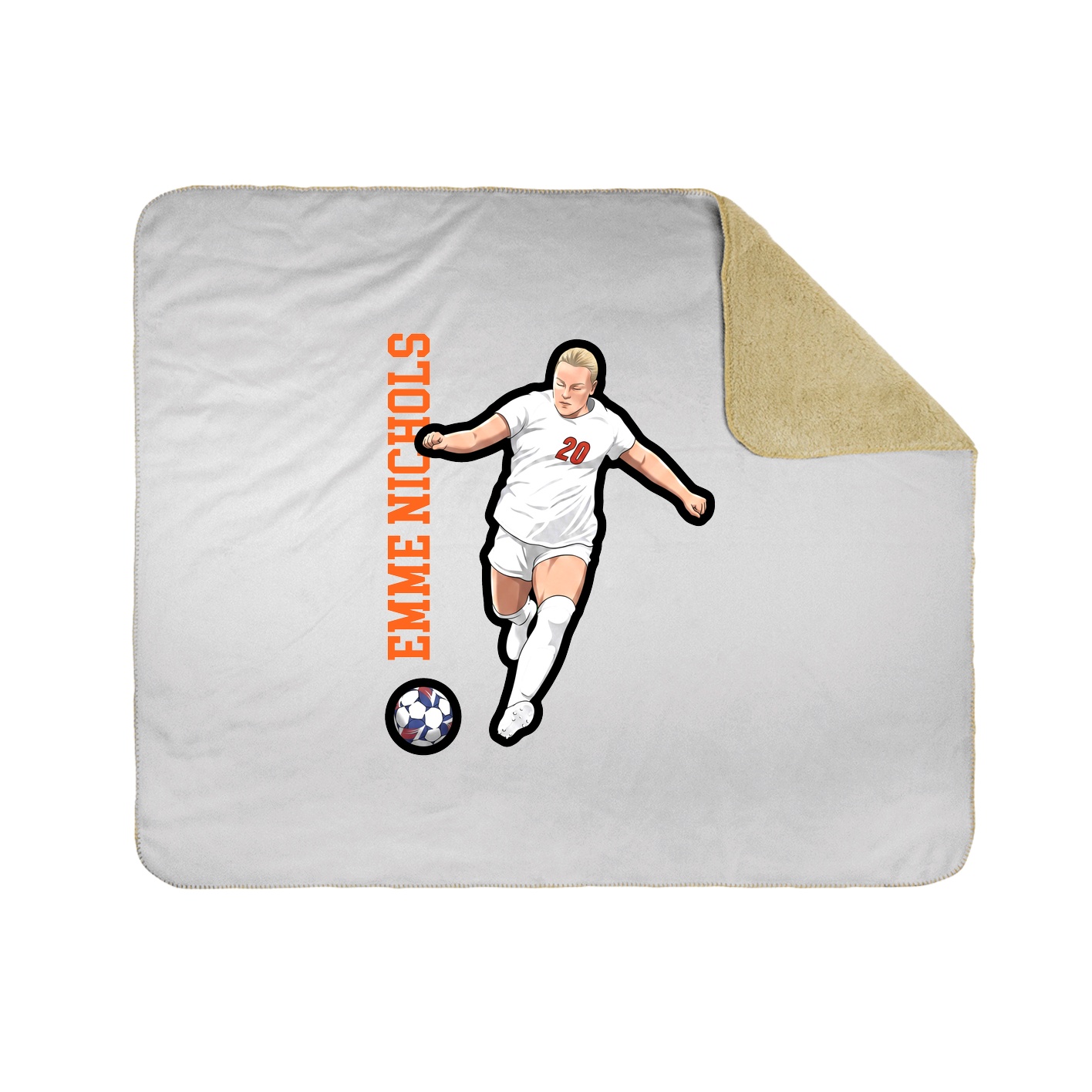 Throw Blanket — Name Vertical in White