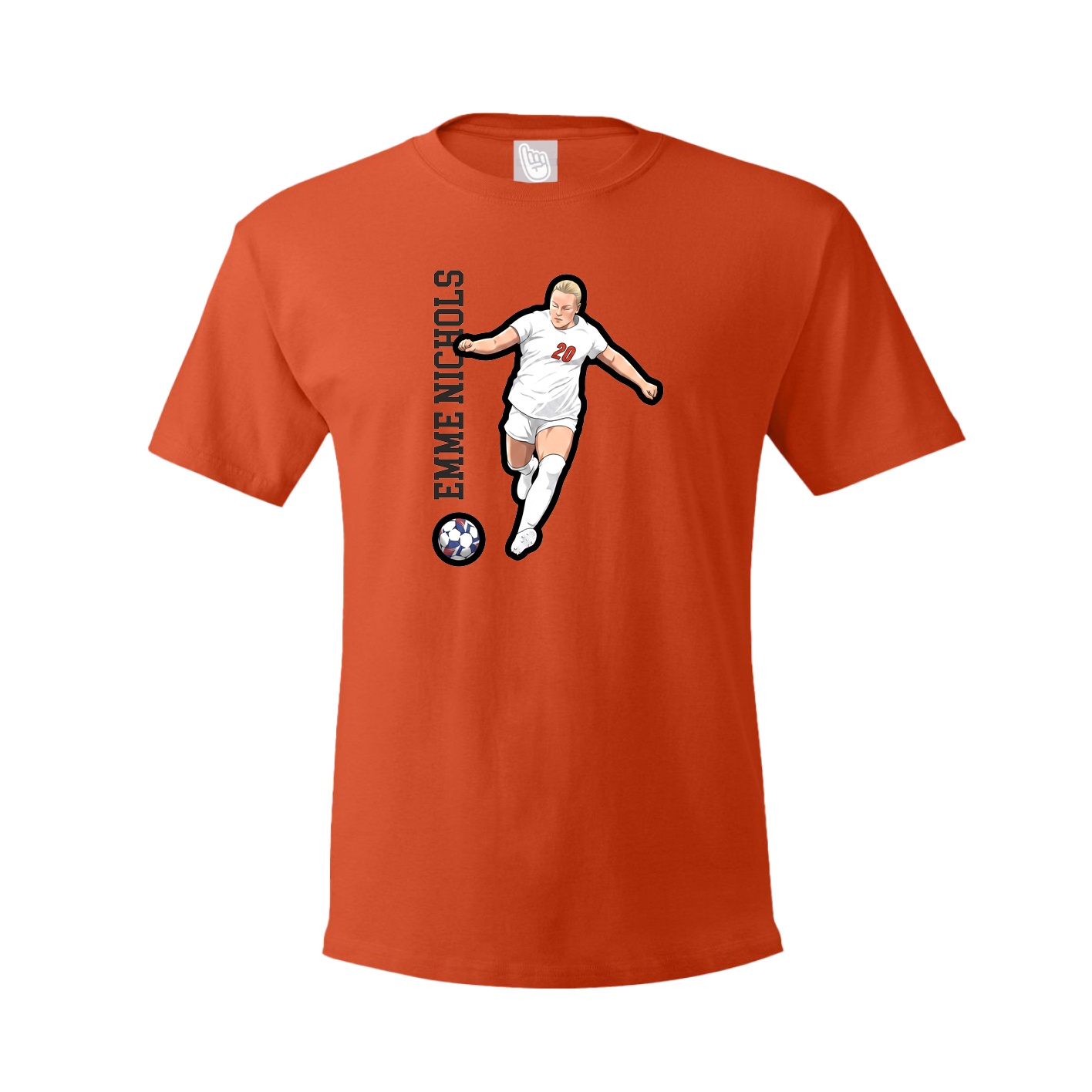 Youth Tee — Name Vertical in Orange