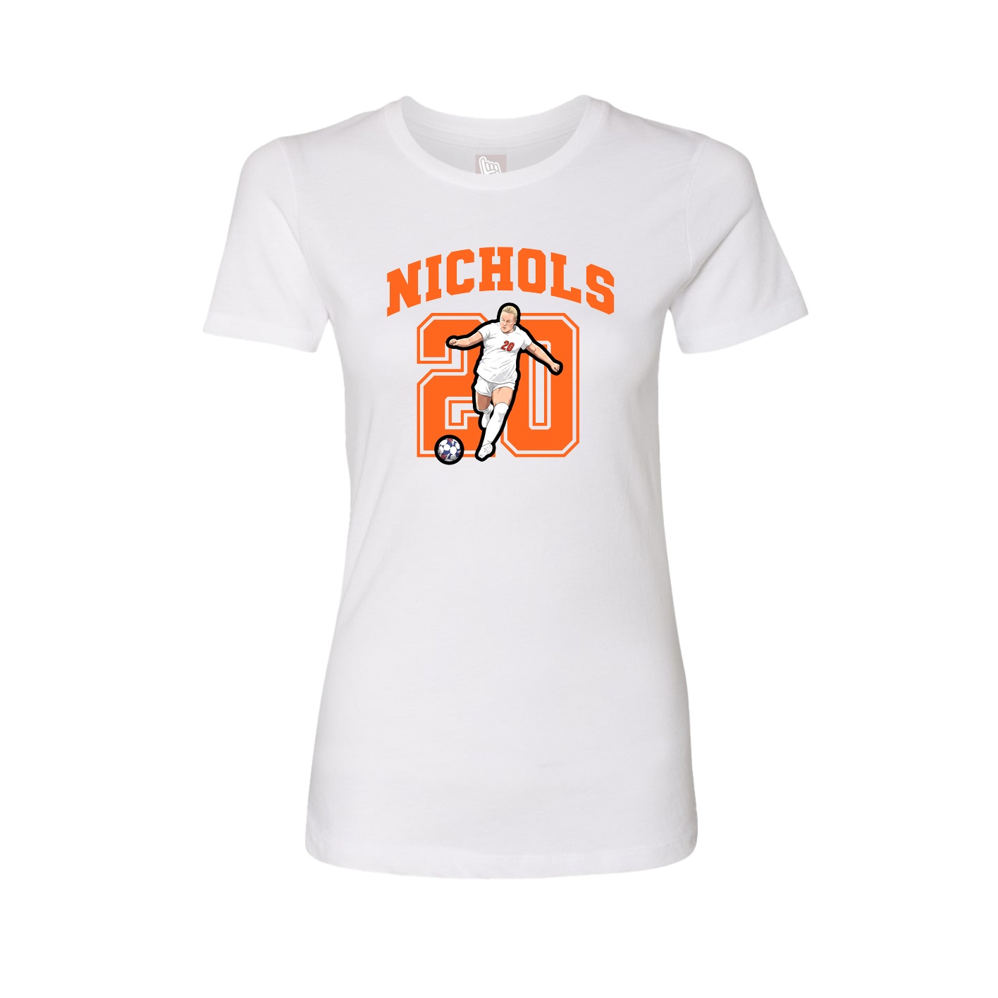 Fitted Women's Tee — Number in White