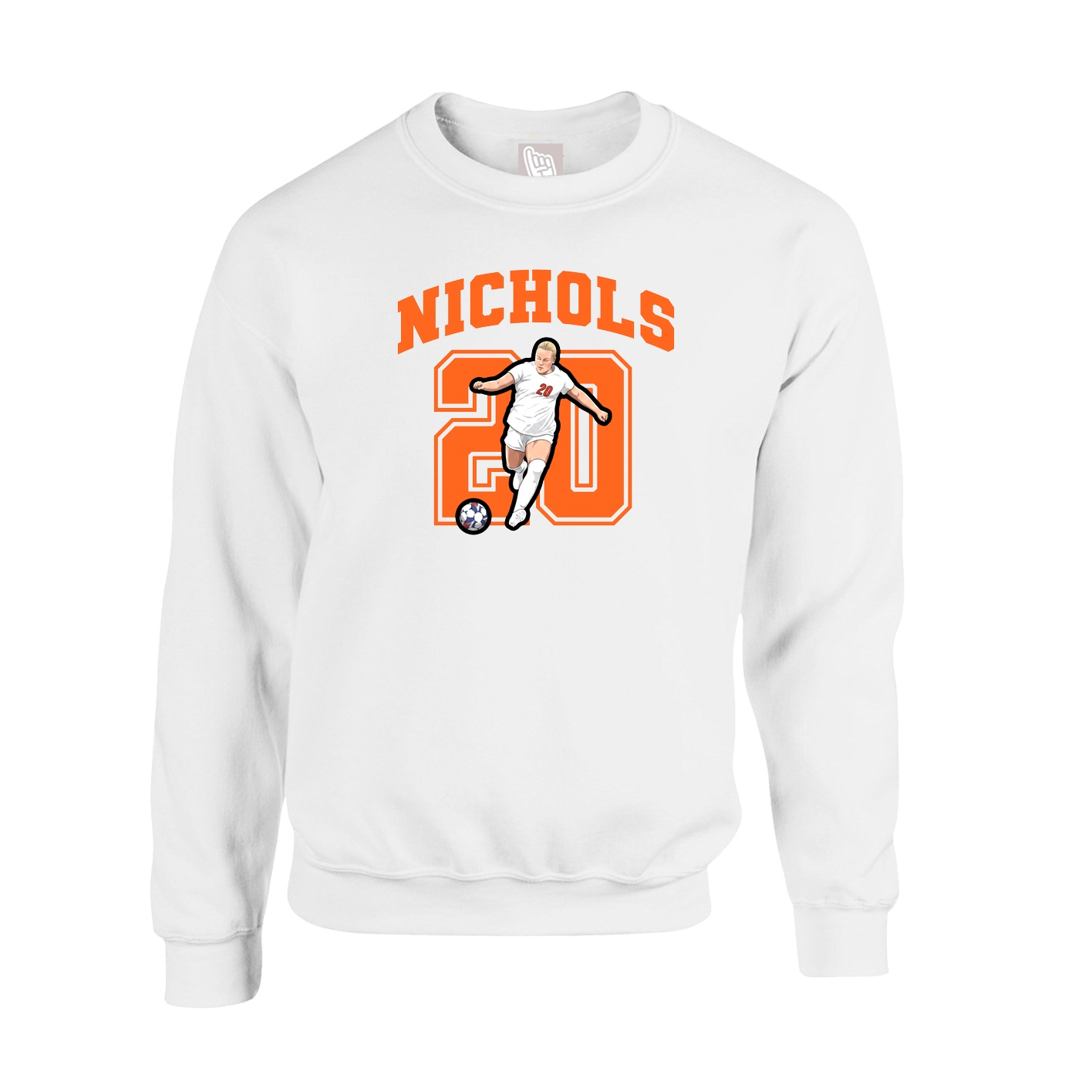 Fleece Crew — Number in White